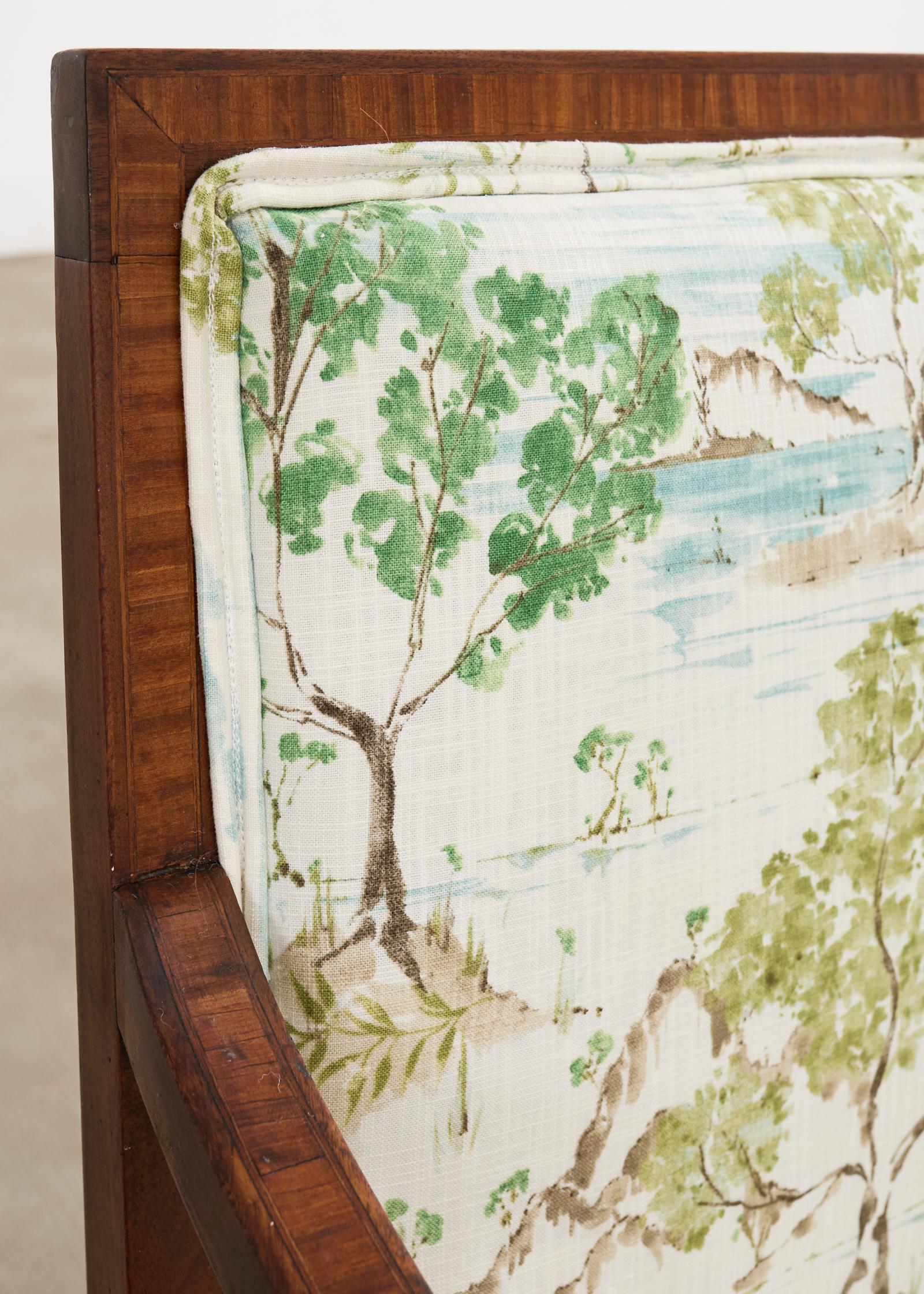 Divano inglese Sheraton in mogano del XIX secolo Fabrice Chinoiserie in vendita 2