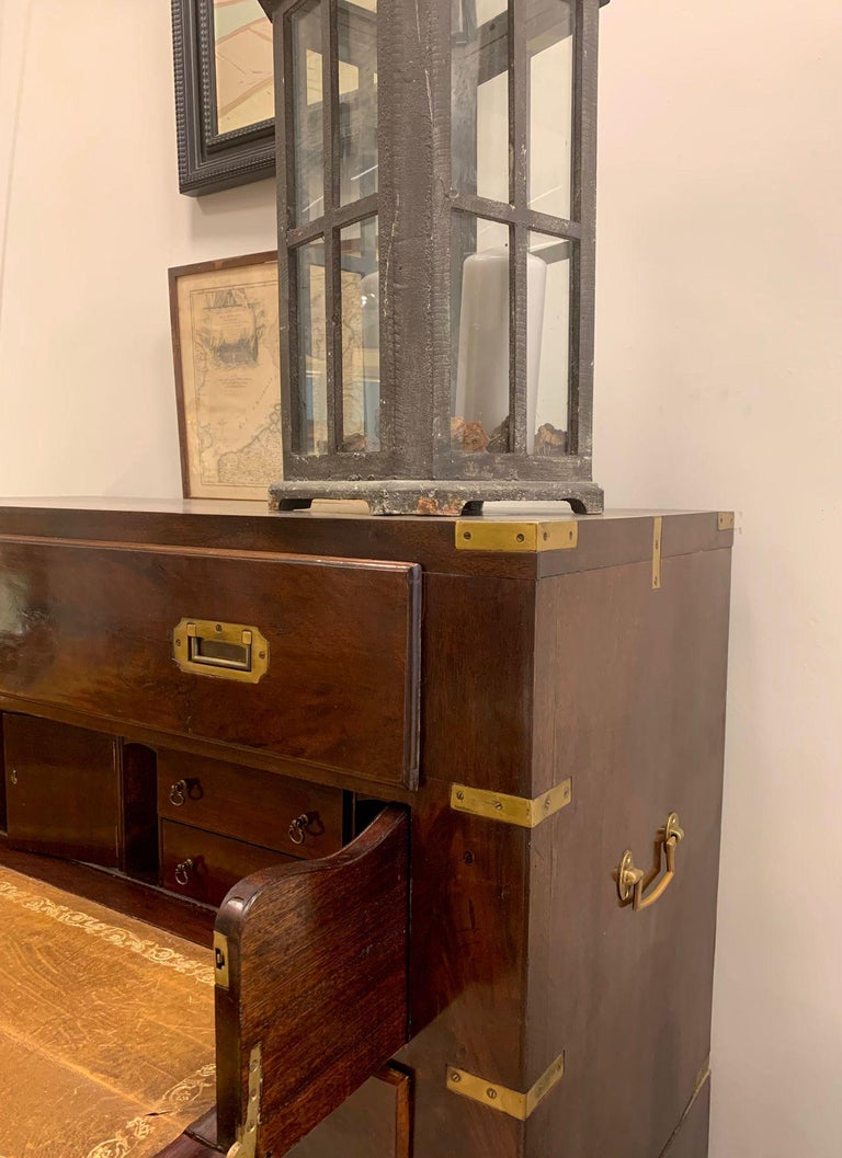 19th Century English Ship Commode, Chest of Drawers, Bureau, Wood Brass