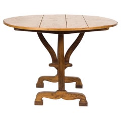 19th Century English Shoe-Foot Pine Wine Table with Tripod Base