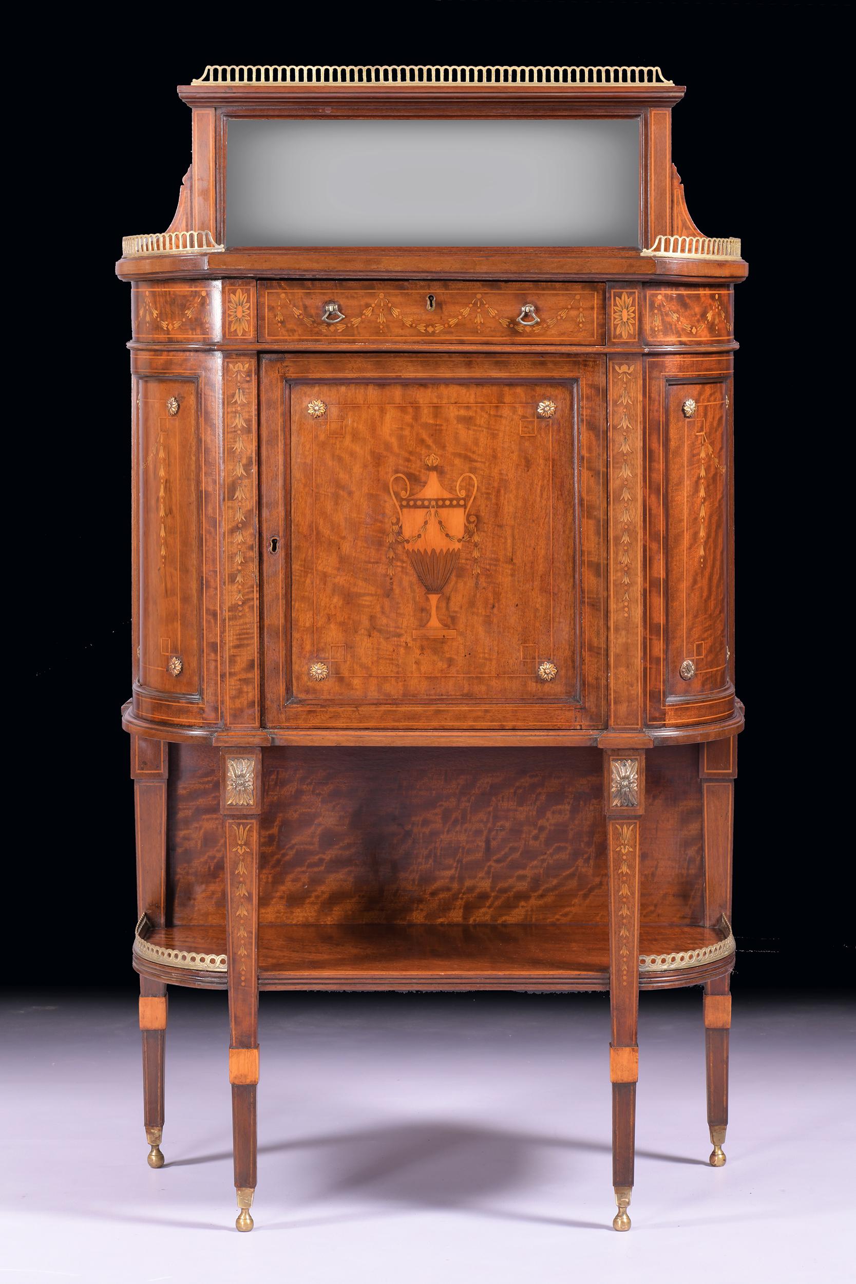 Edwardian 19th Century English Side Cabinet by Edwards & Roberts For Sale