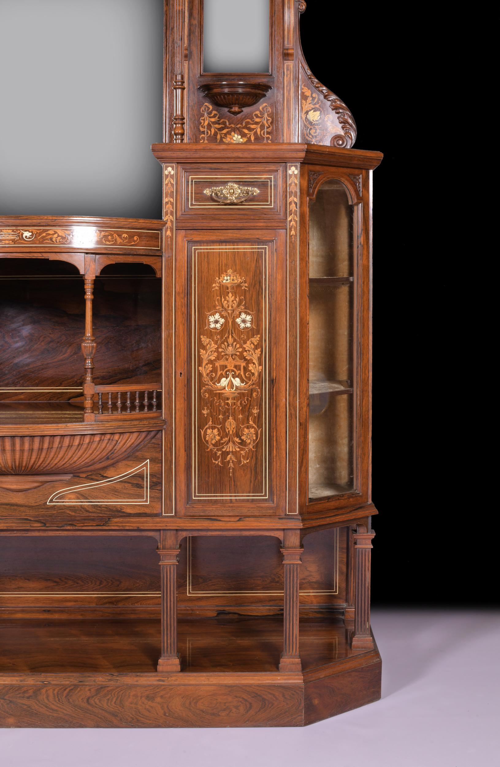 Wood 19th Century English Side/Drawing Room Cabinet in the Manner of Collinson & Lock For Sale