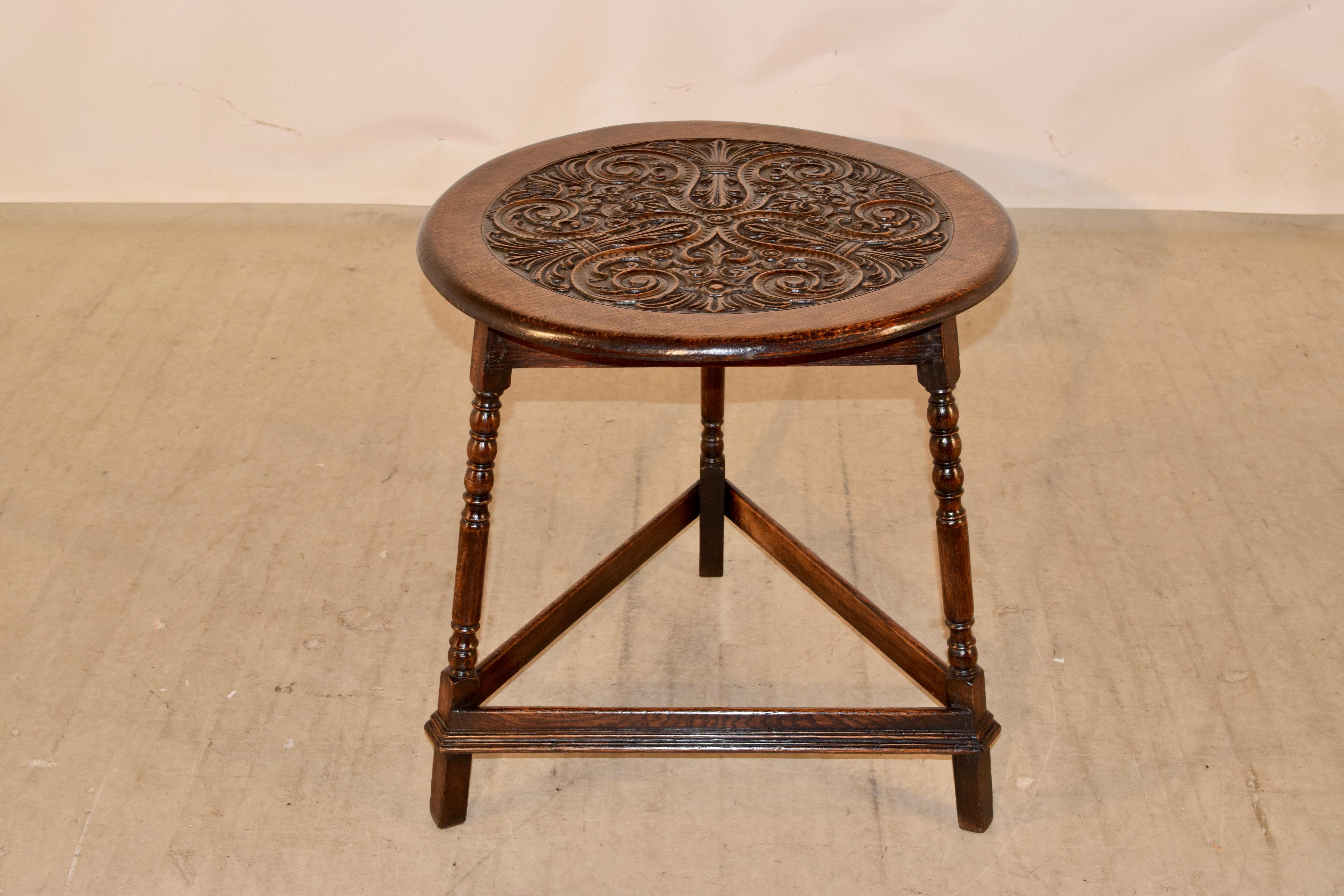 Hand-Carved 19th Century English Side Table