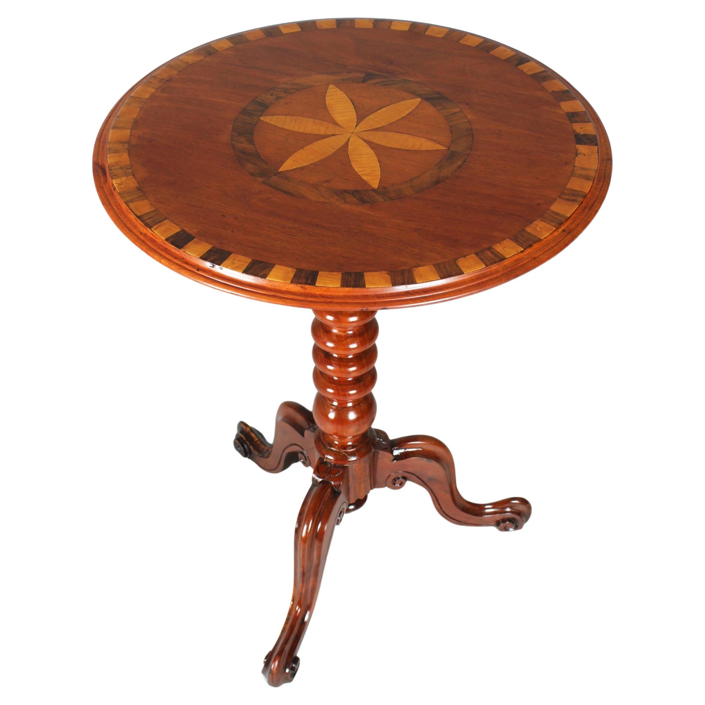 19th Century English Side Table with Inlays For Sale