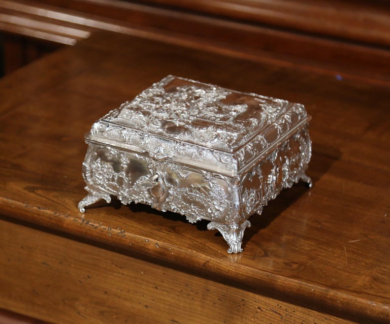 19th Century English Silver on Copper Embossed Sheffield Jewelry Casket Box at 1stDibs 19th