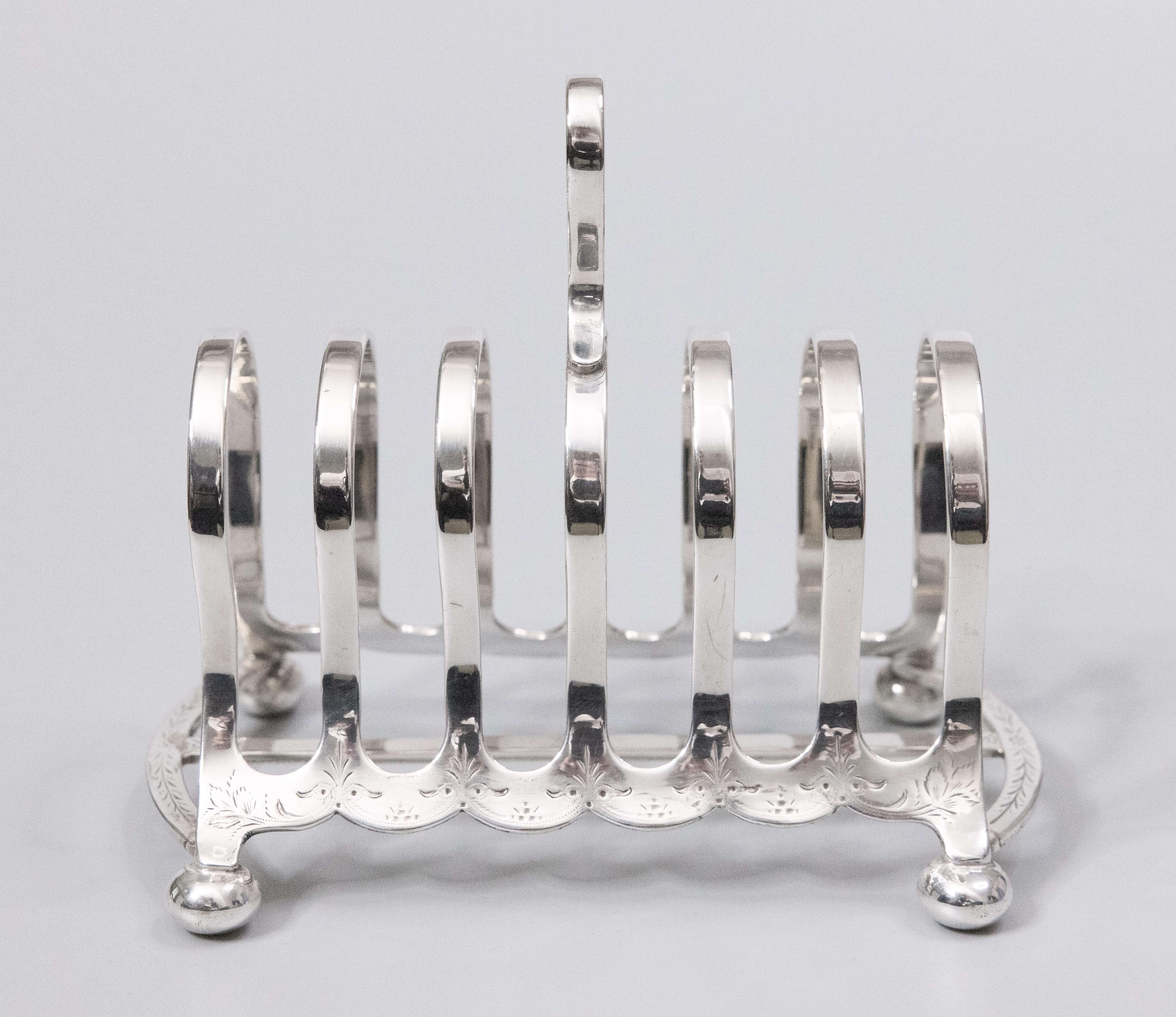 19th Century English Silver Plate Toast Rack In Good Condition In Pearland, TX