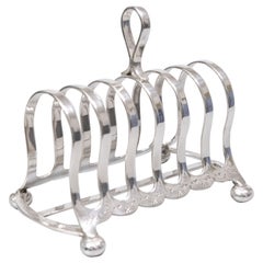 19th Century English Silver Plate Toast Rack