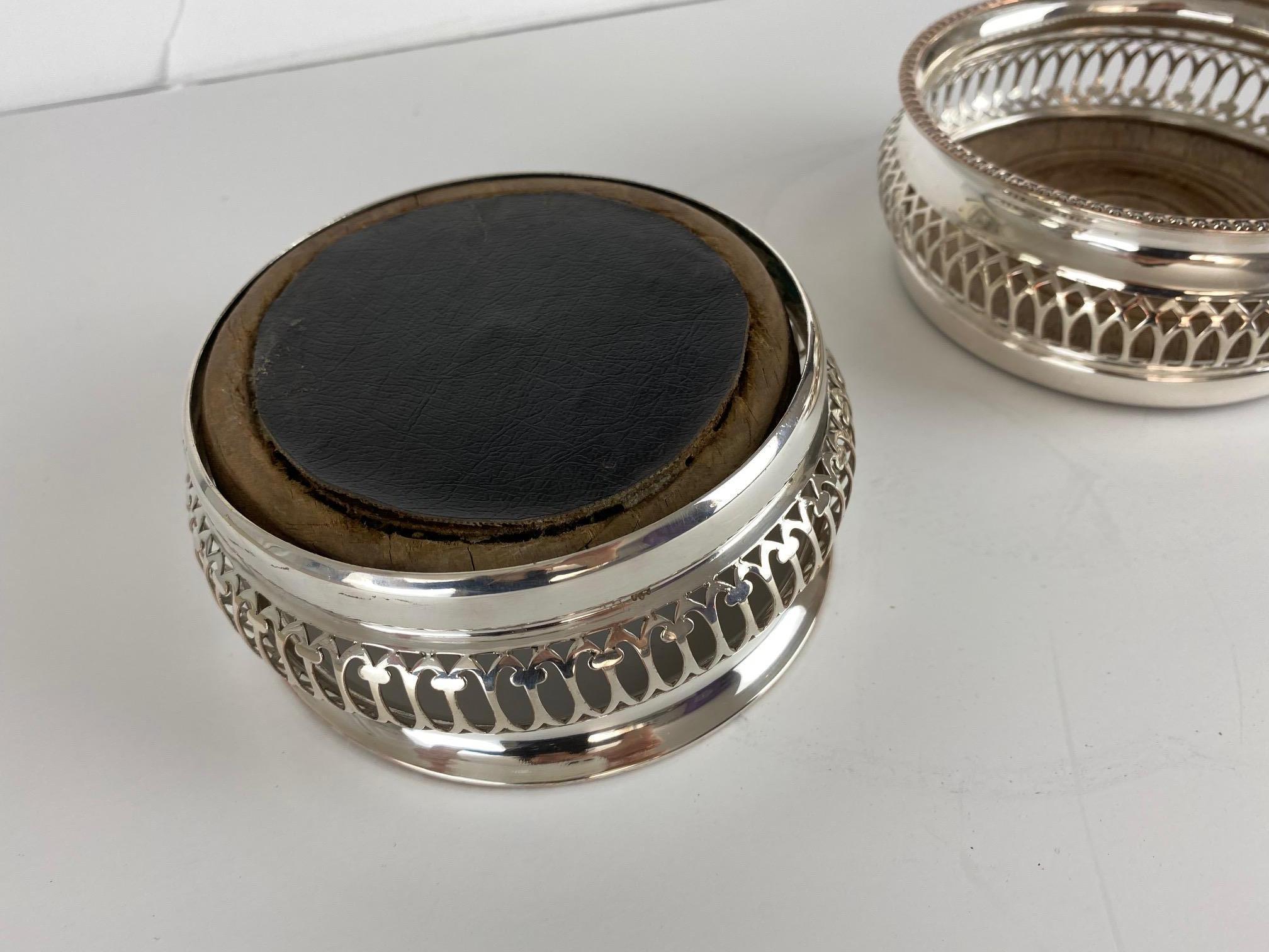 19th Century English Silver Plate Vine Coaster Set of 2 For Sale 1