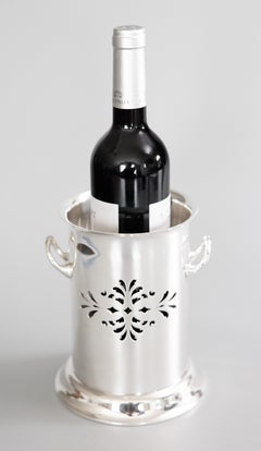 19th Century English Silver Plate Wine Coaster Caddy Bottle Holder