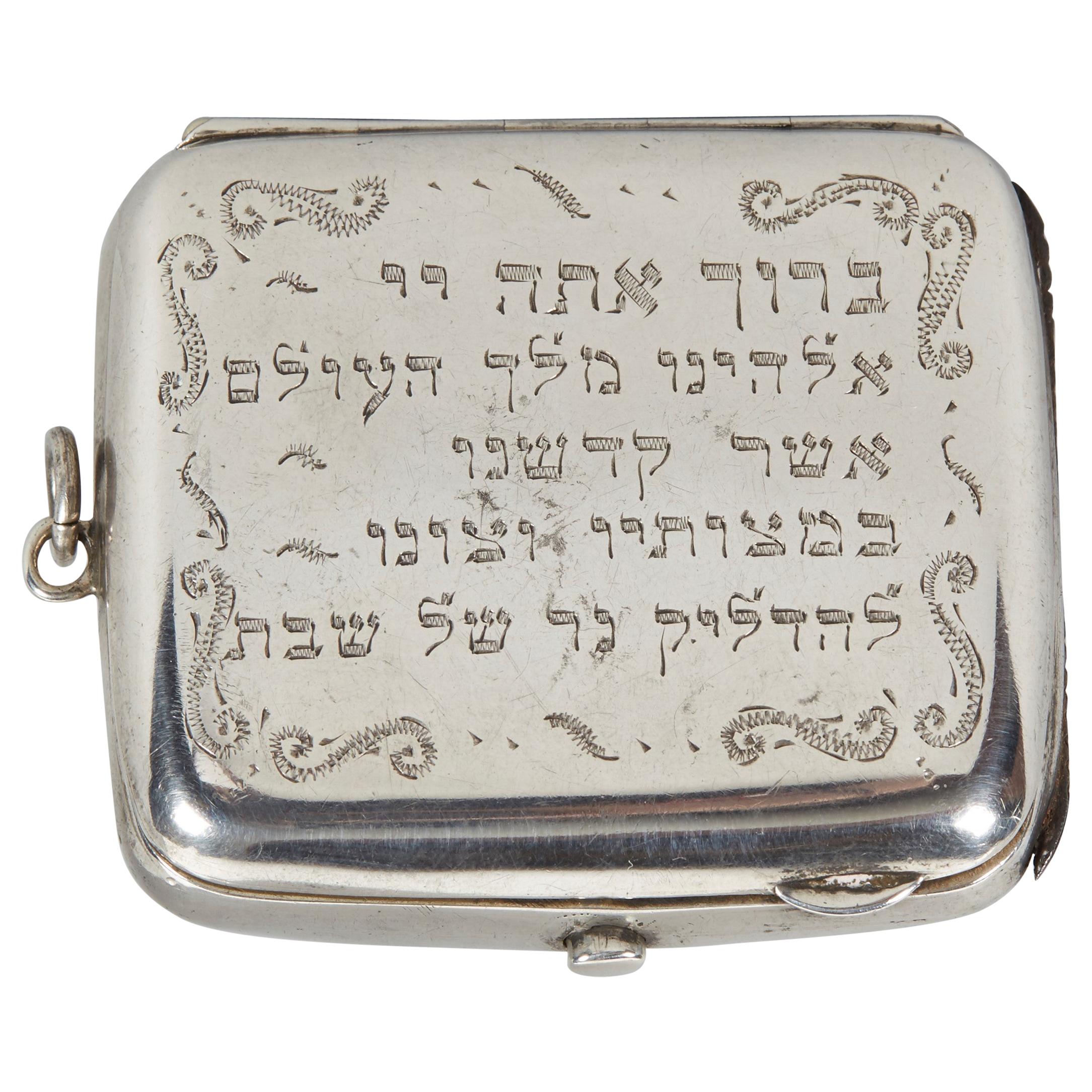 19th Century English Silver Vesta Case, Pocket Match Safes for Shabbat Lights