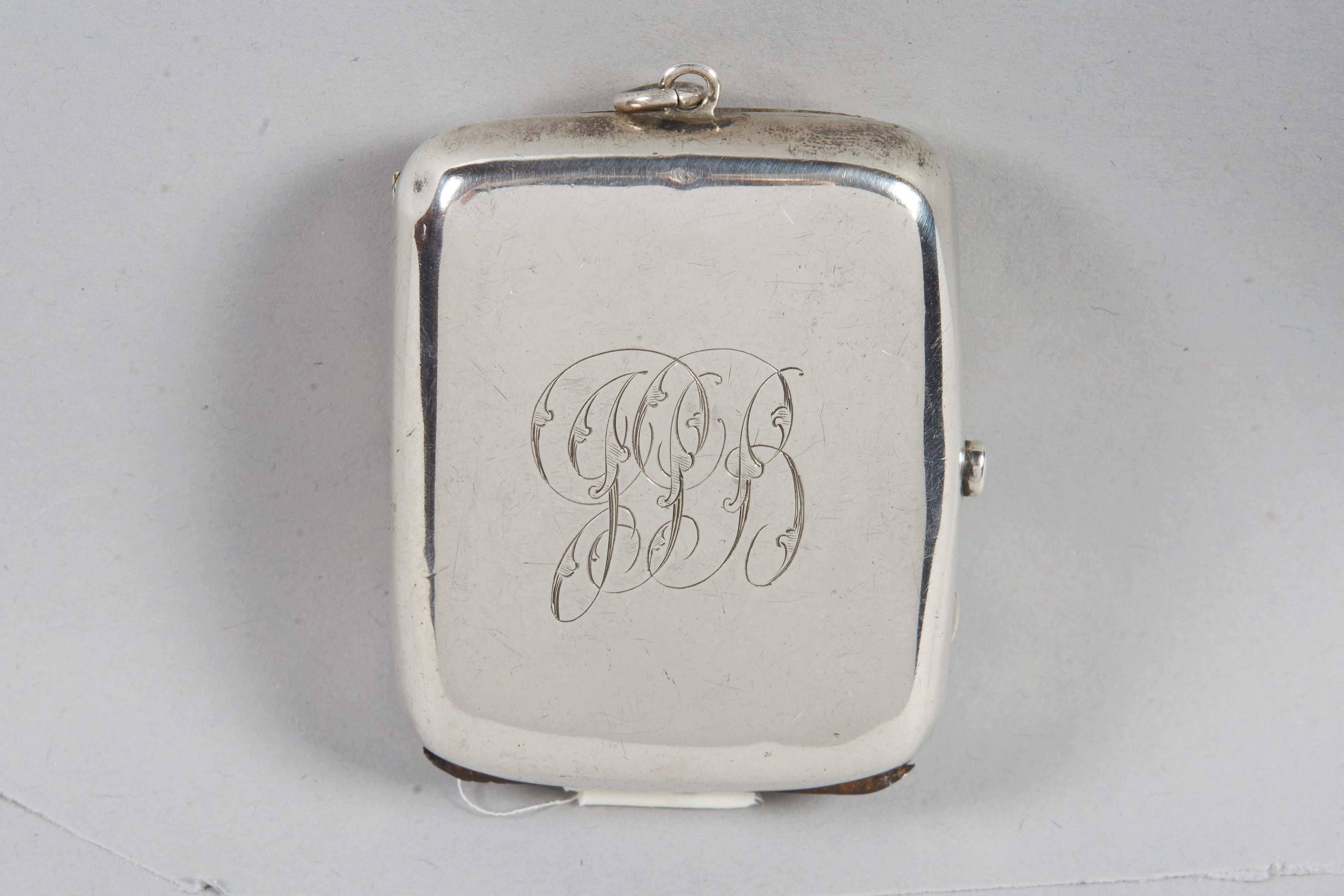 Sterling silver vesta case, pocket match safes, made in England, 1864.
Engraved on the cover with Hebrew blessing for Shabbat candles: 