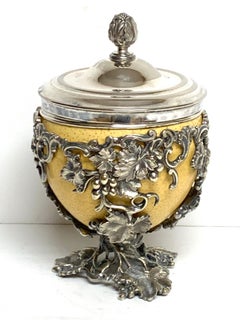 19th Century English Silver Plated Ostrich Egg Box Attributed to Elkington & Co.