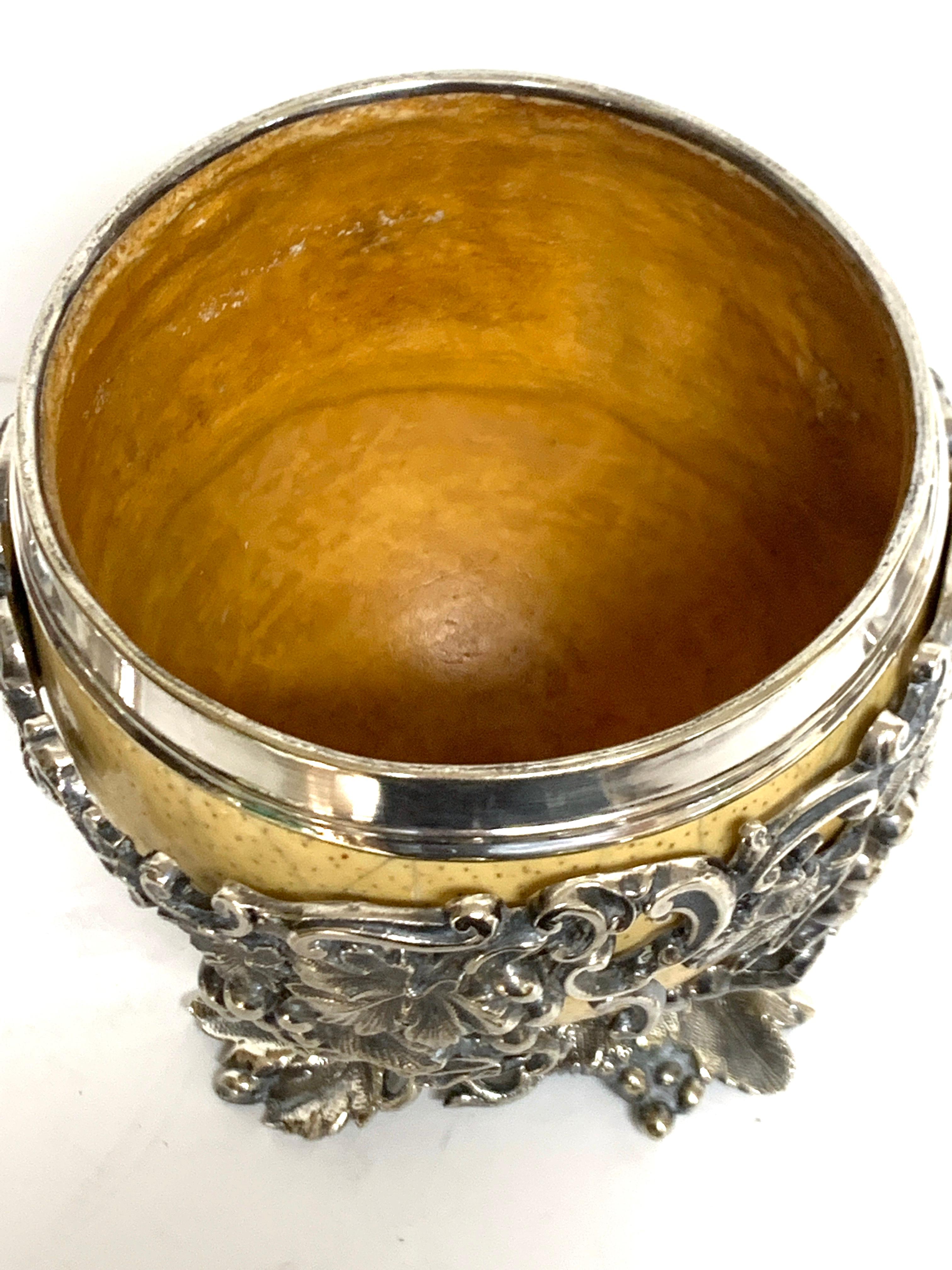 19th Century English Silver Plated Ostrich Egg Box Attributed to Elkington & Co. For Sale 4