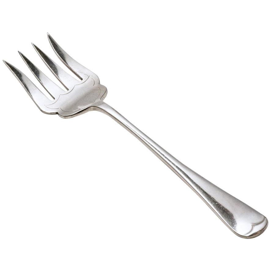 19th Century English Silverplated Serving Fork For Sale