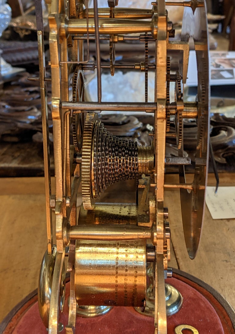 19th Century English Skeleton Clock, Single Chain Fusee Movement For