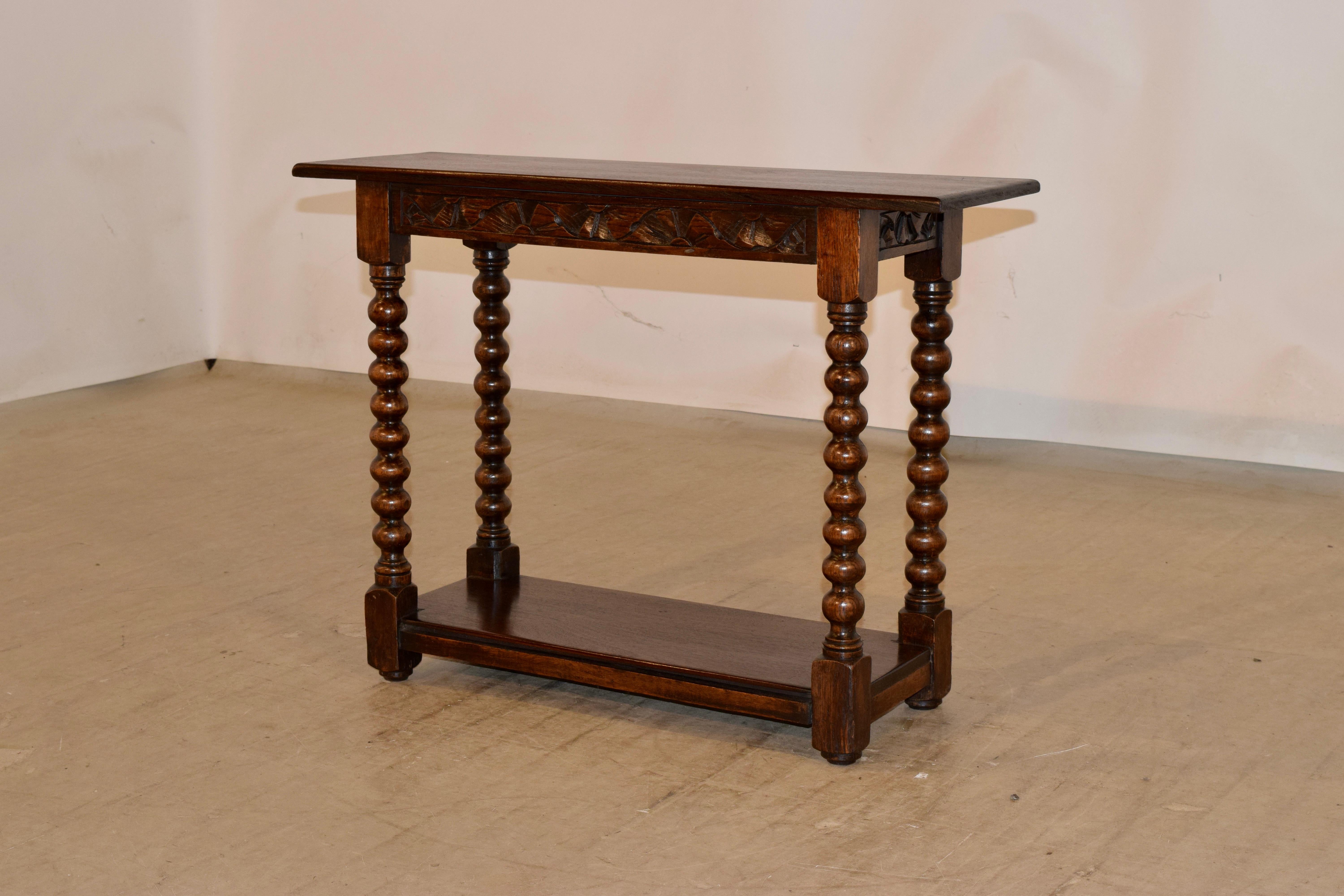 Hand-Carved 19th Century English Slender Bench