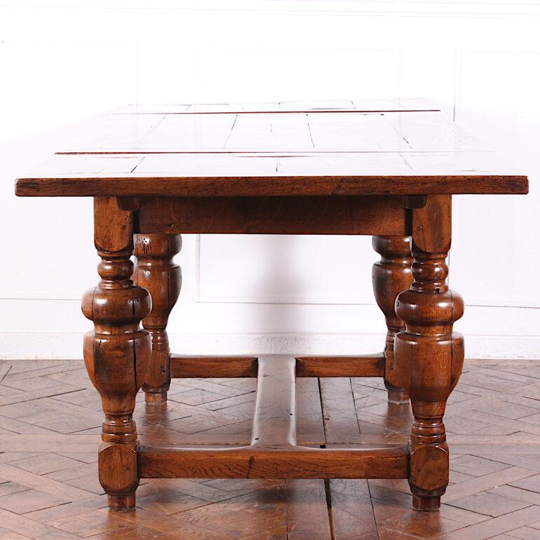 19th Century English Solid Oak Draw-Leaf Table 4