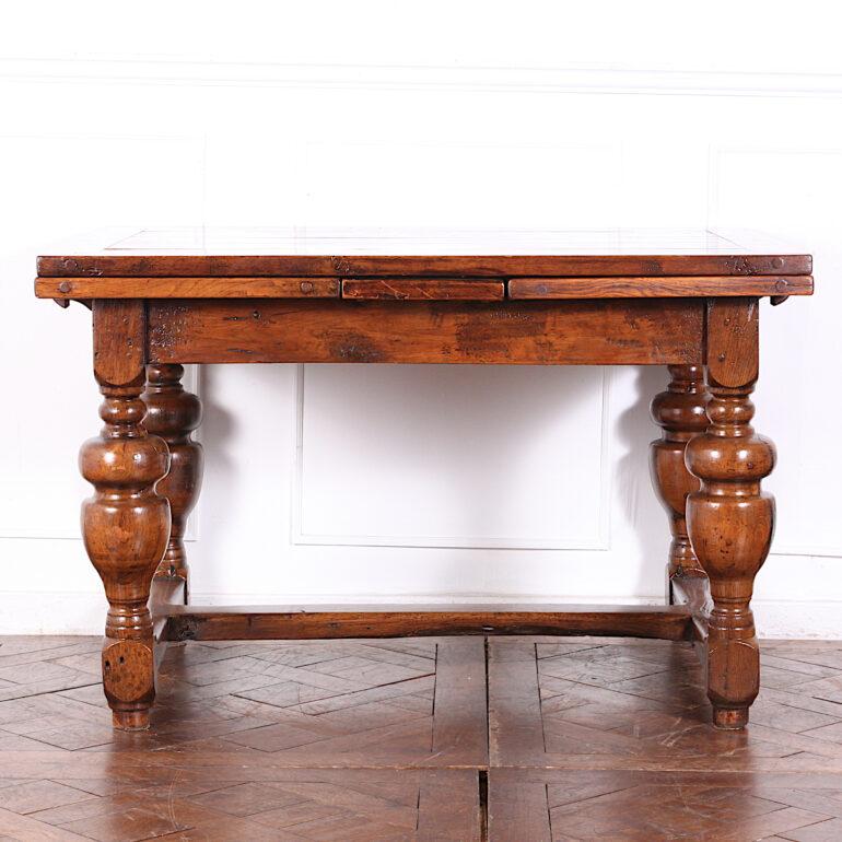 19th Century English Solid Oak Draw-Leaf Table 5