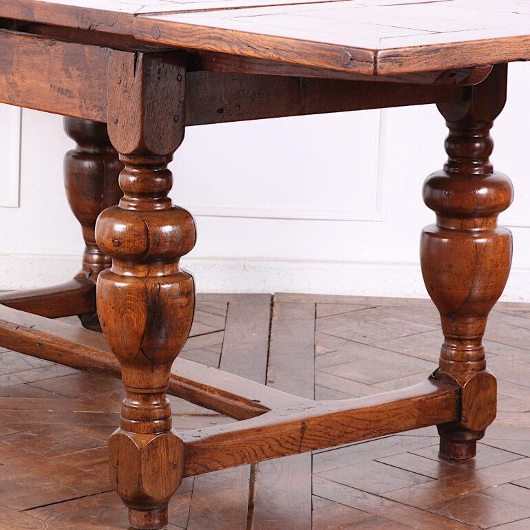 19th Century English Solid Oak Draw-Leaf Table 2