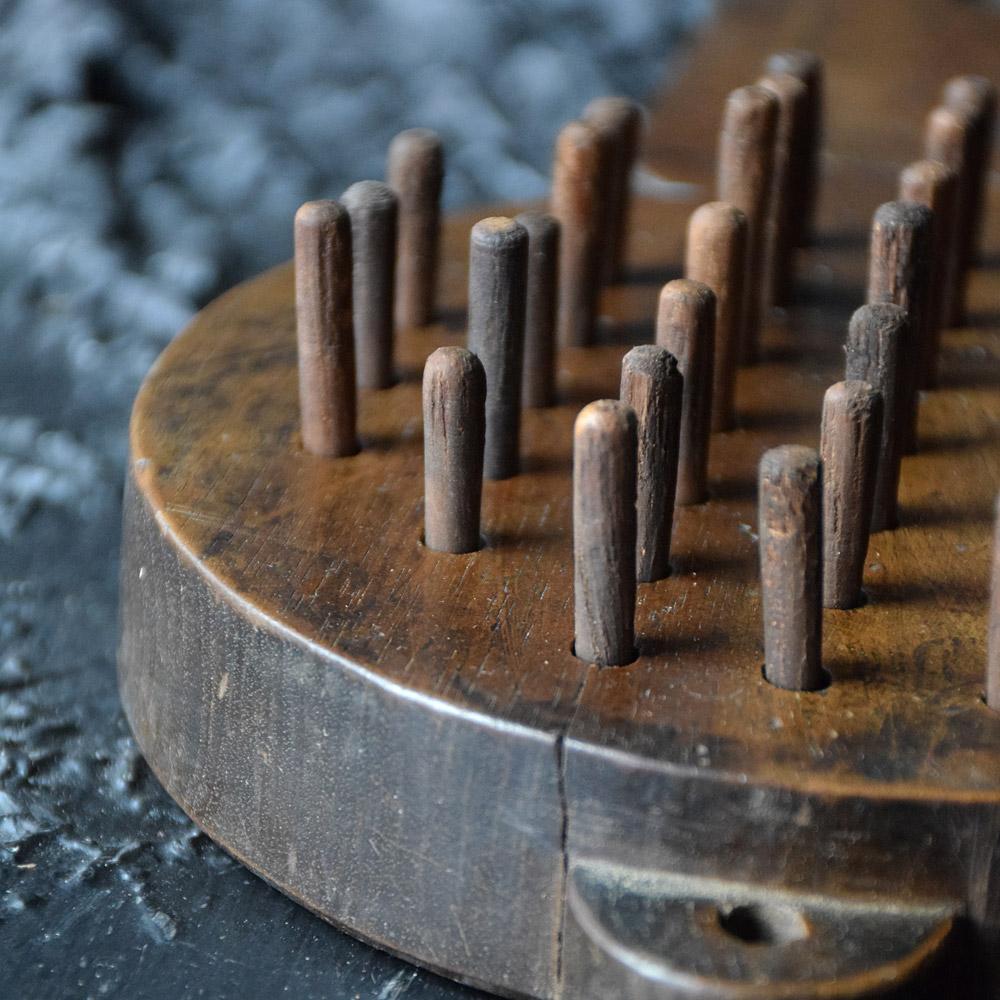 Hand-Carved 19th Century English Solitaire Peg Board Game