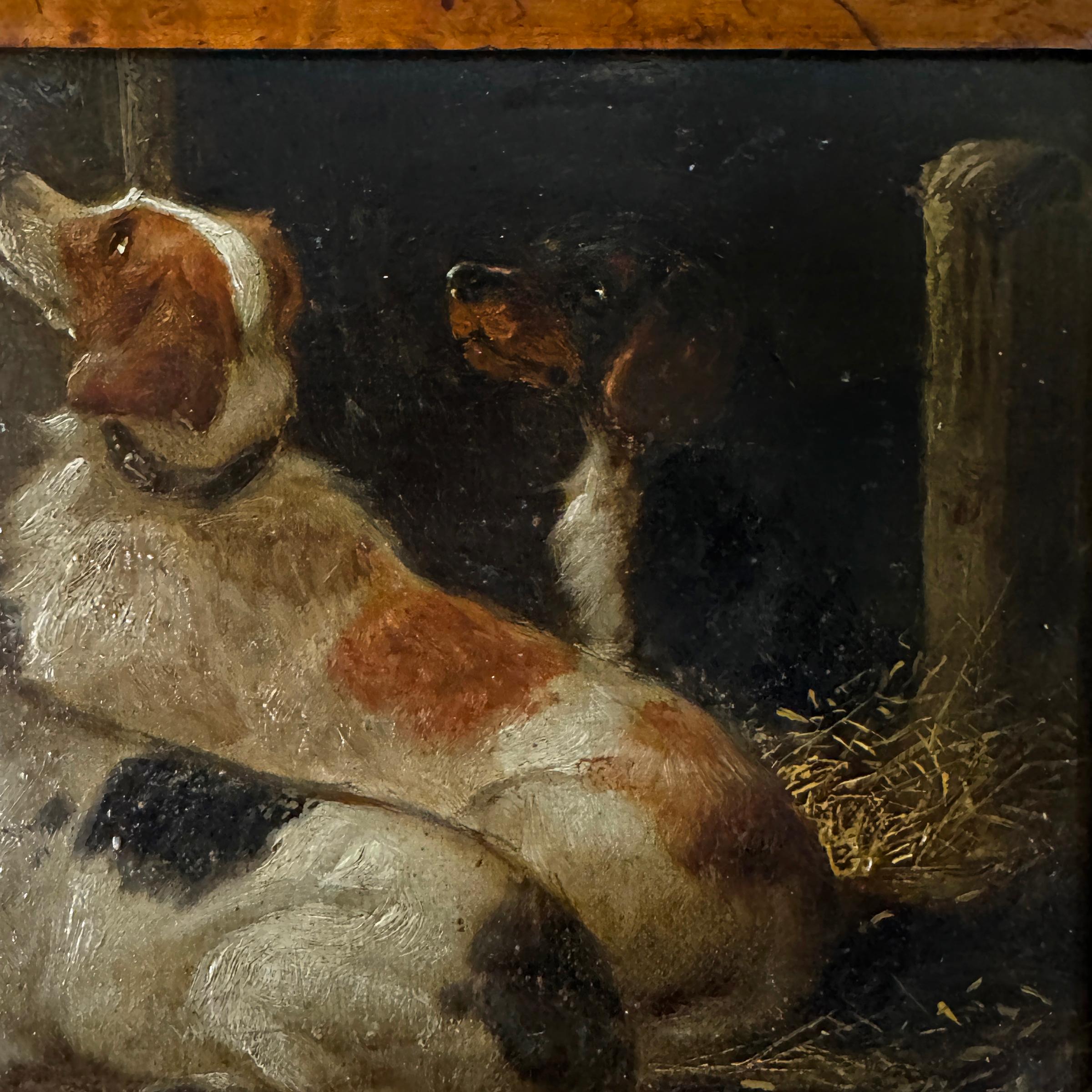 Burl 19th Century English Spaniel Painting For Sale
