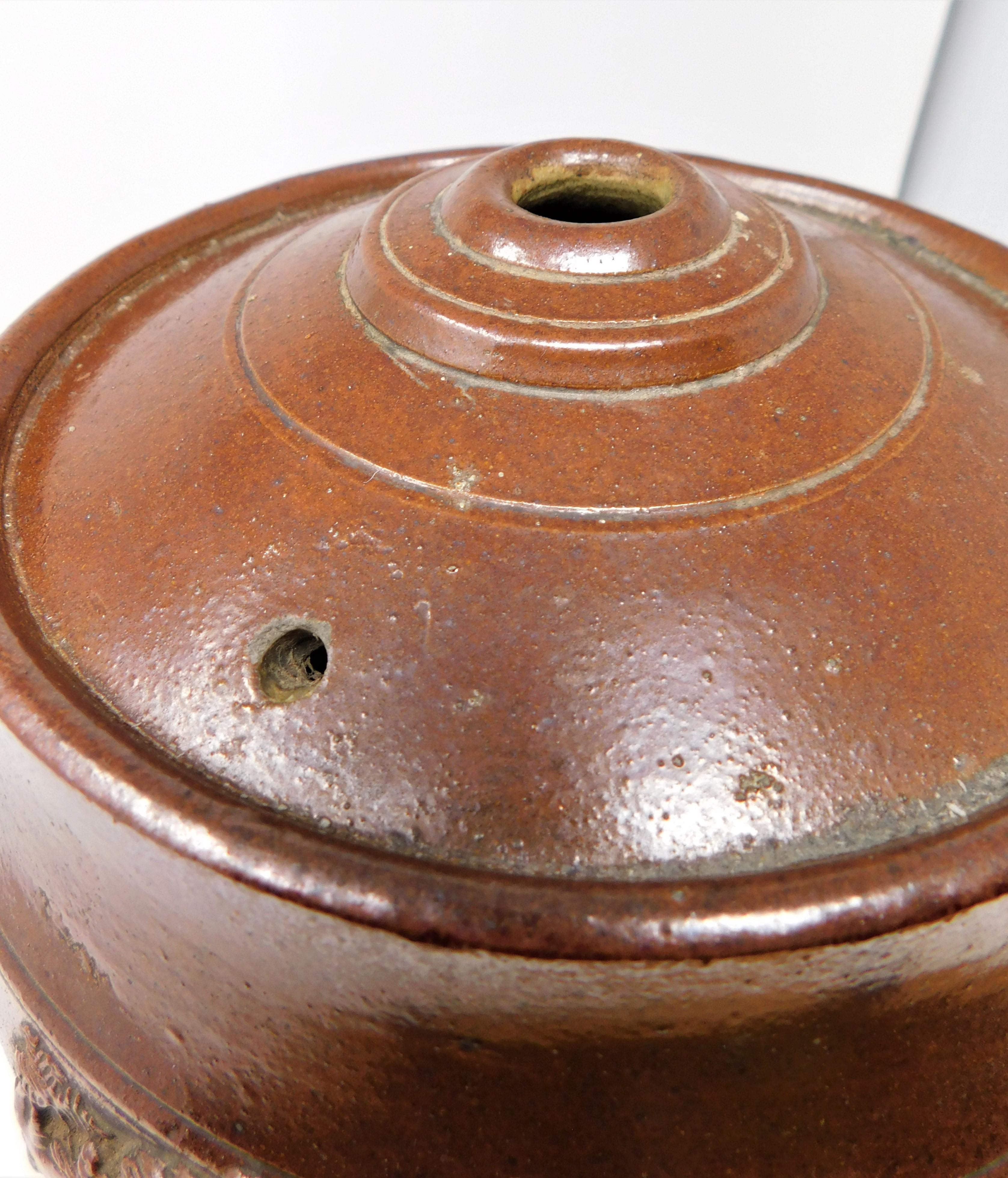 19th Century English Spirit Barrel Stoneware Pottery Liquor Cask 4