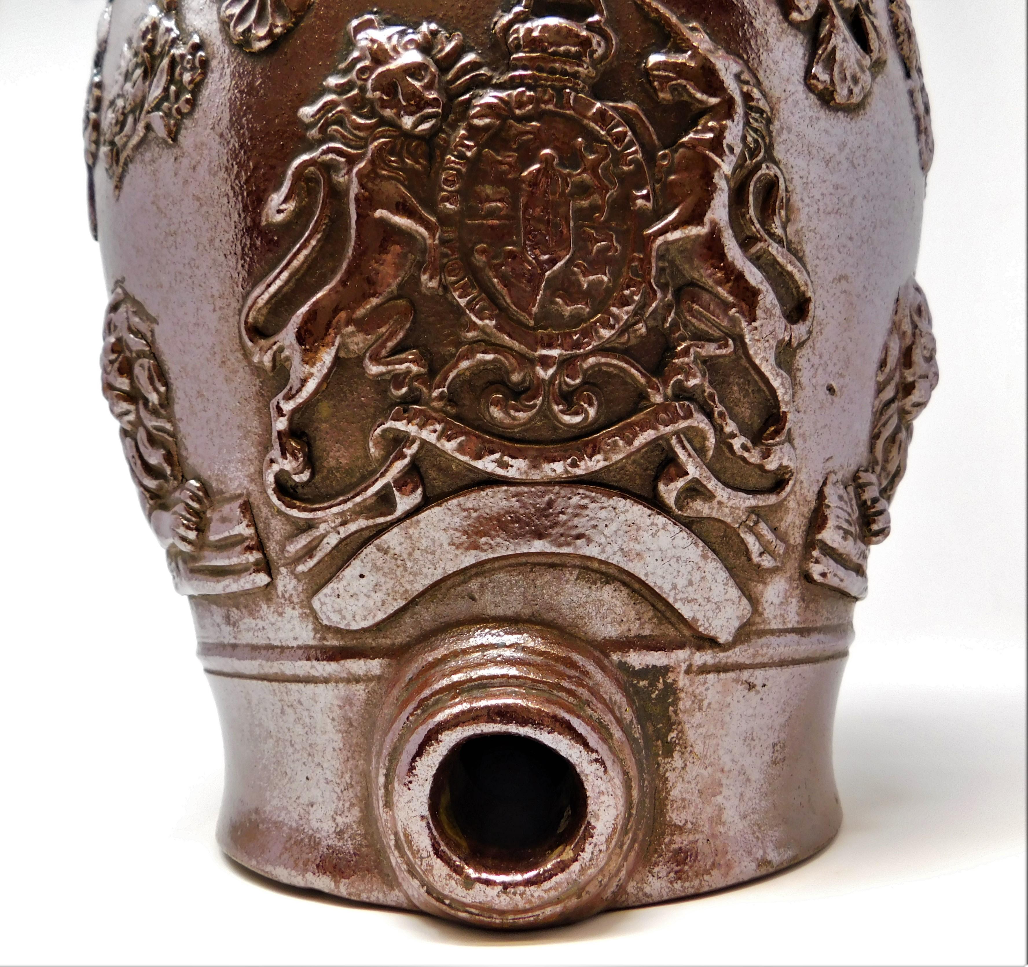 19th Century English Spirit Barrel Stoneware Pottery Liquor Cask 5