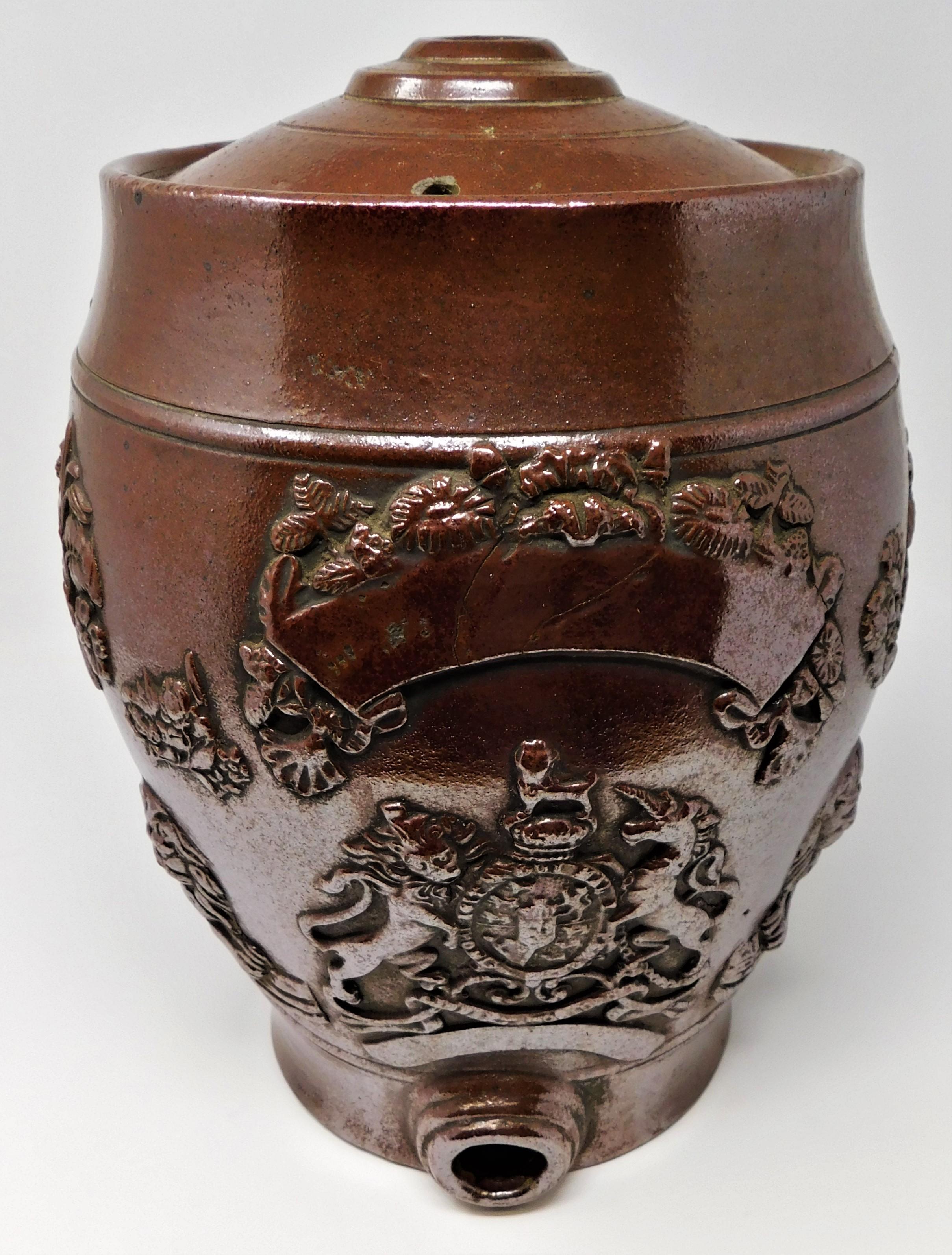 Victorian 19th Century English Spirit Barrel Stoneware Pottery Liquor Cask