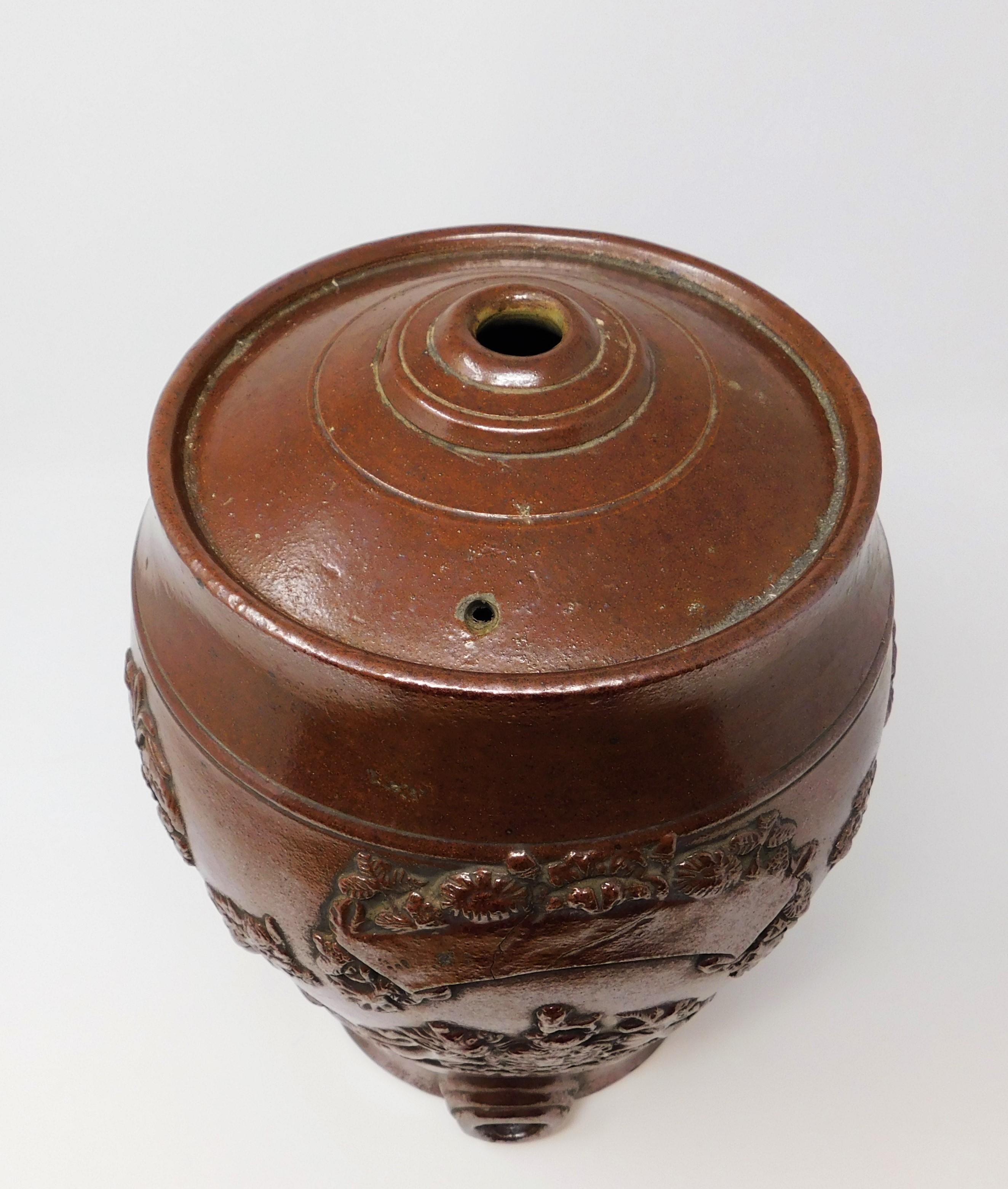19th Century English Spirit Barrel Stoneware Pottery Liquor Cask In Good Condition In Hamilton, Ontario