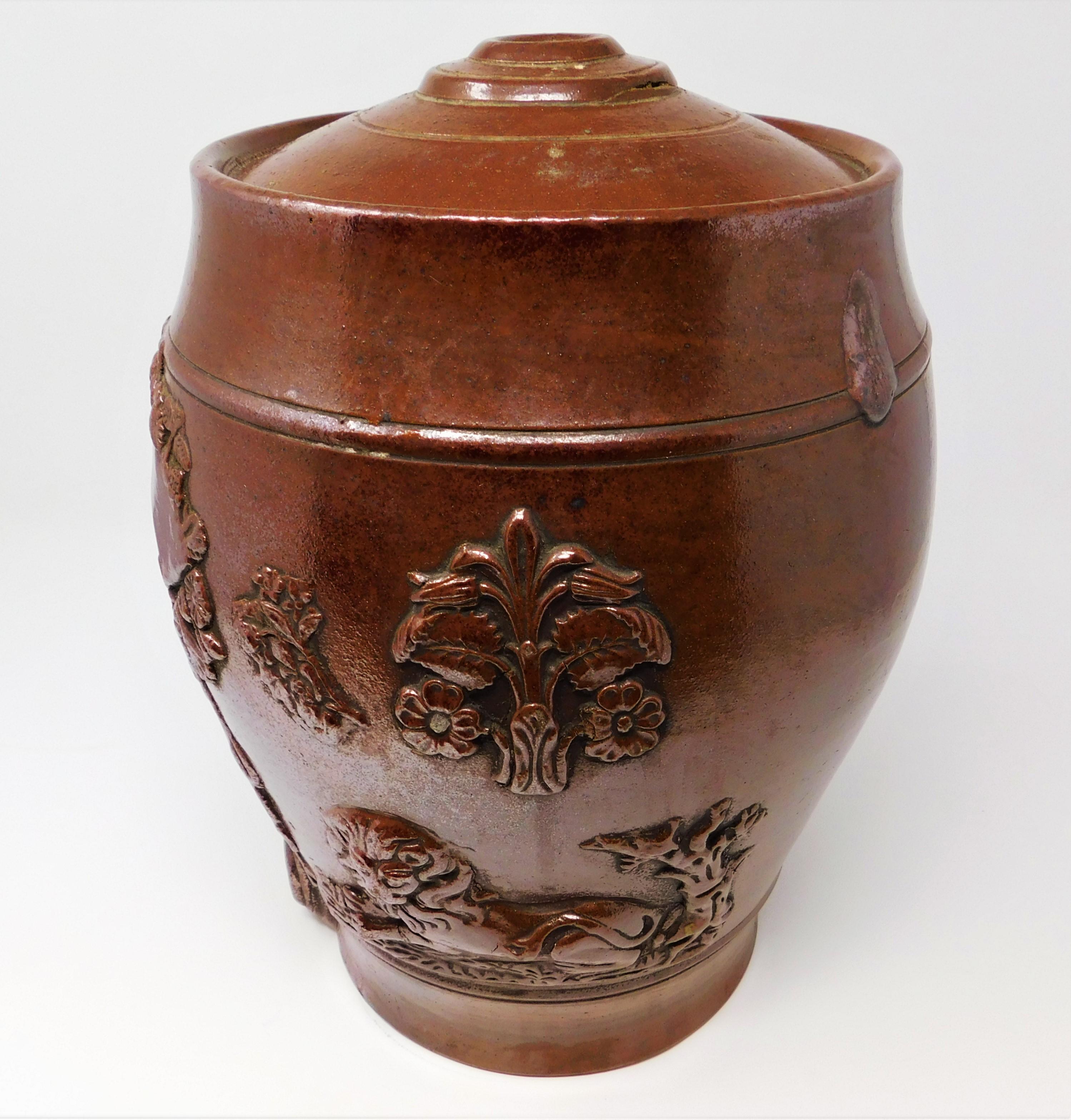 19th Century English Spirit Barrel Stoneware Pottery Liquor Cask 1