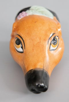 19th Century English Staffordshire Equestrian Fox Stirrup Cup
