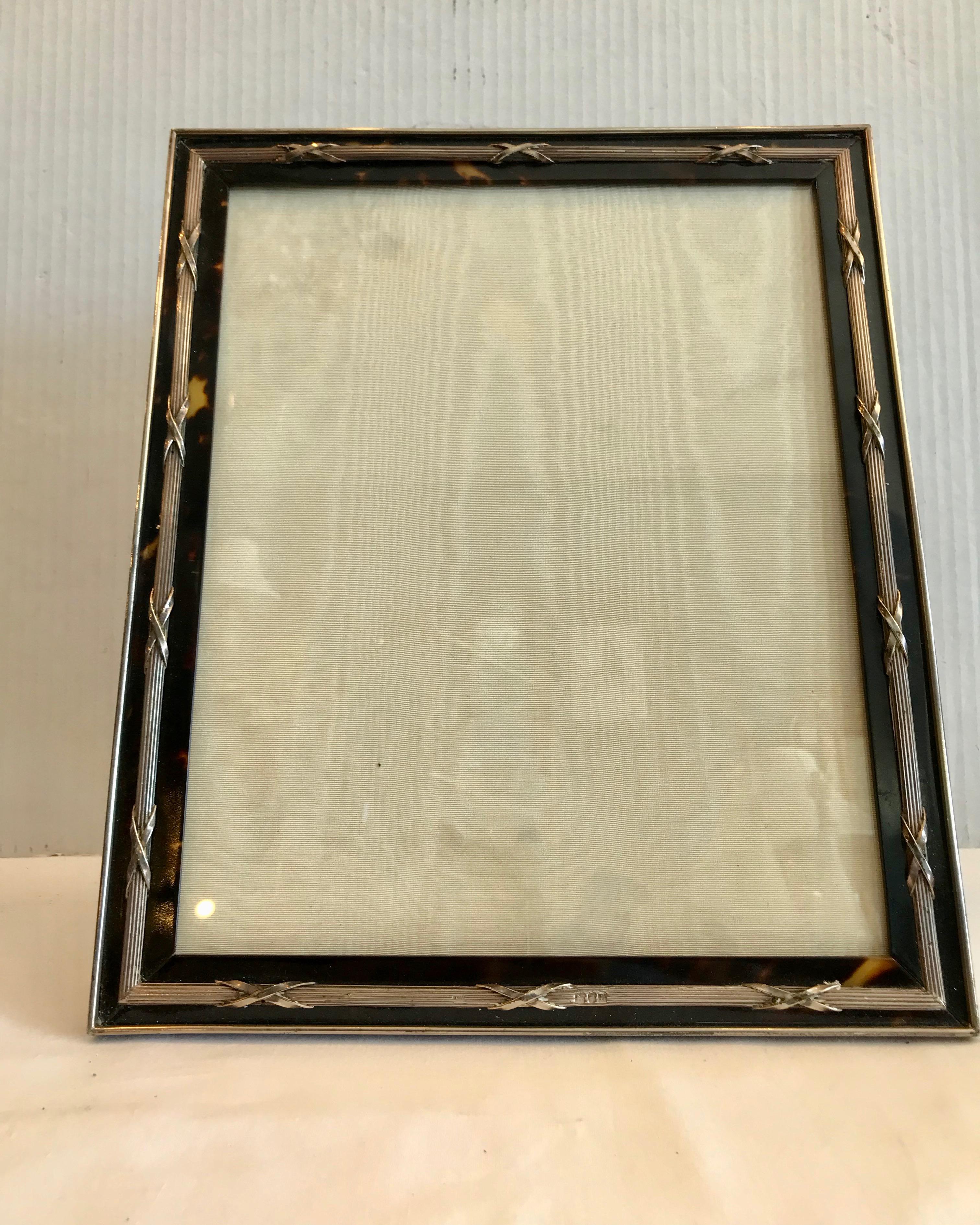 19TH Century English Sterling and Tortoise Picture Frame 1