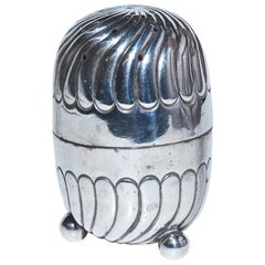 19th Century English Sterling Silver Two-Piece Salt Shaker