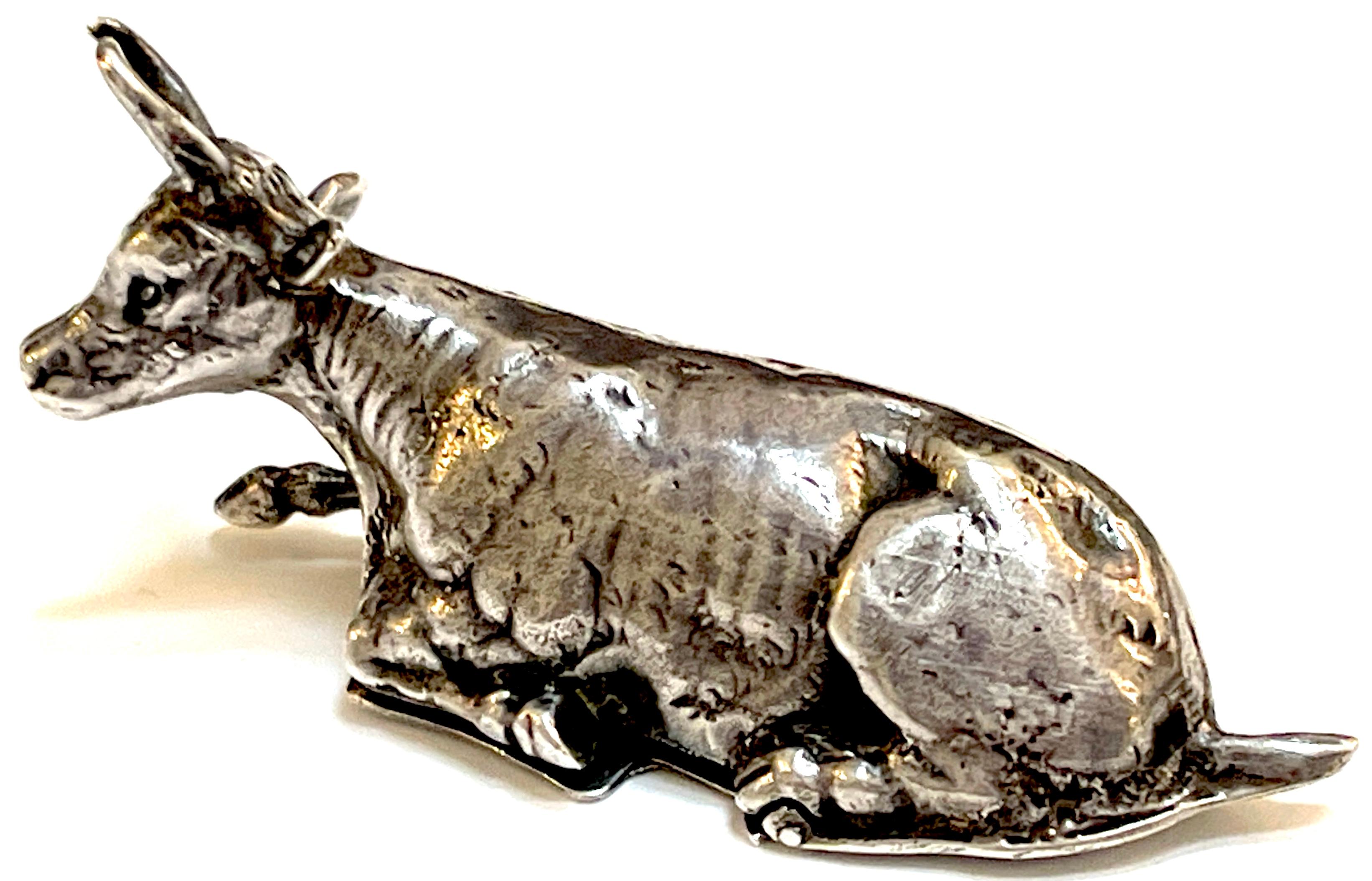 19th Century English Sterling Steer Snuff Box, London 1862  For Sale 2