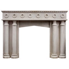 19th Century English Stone Mantel Surround with Double Columns