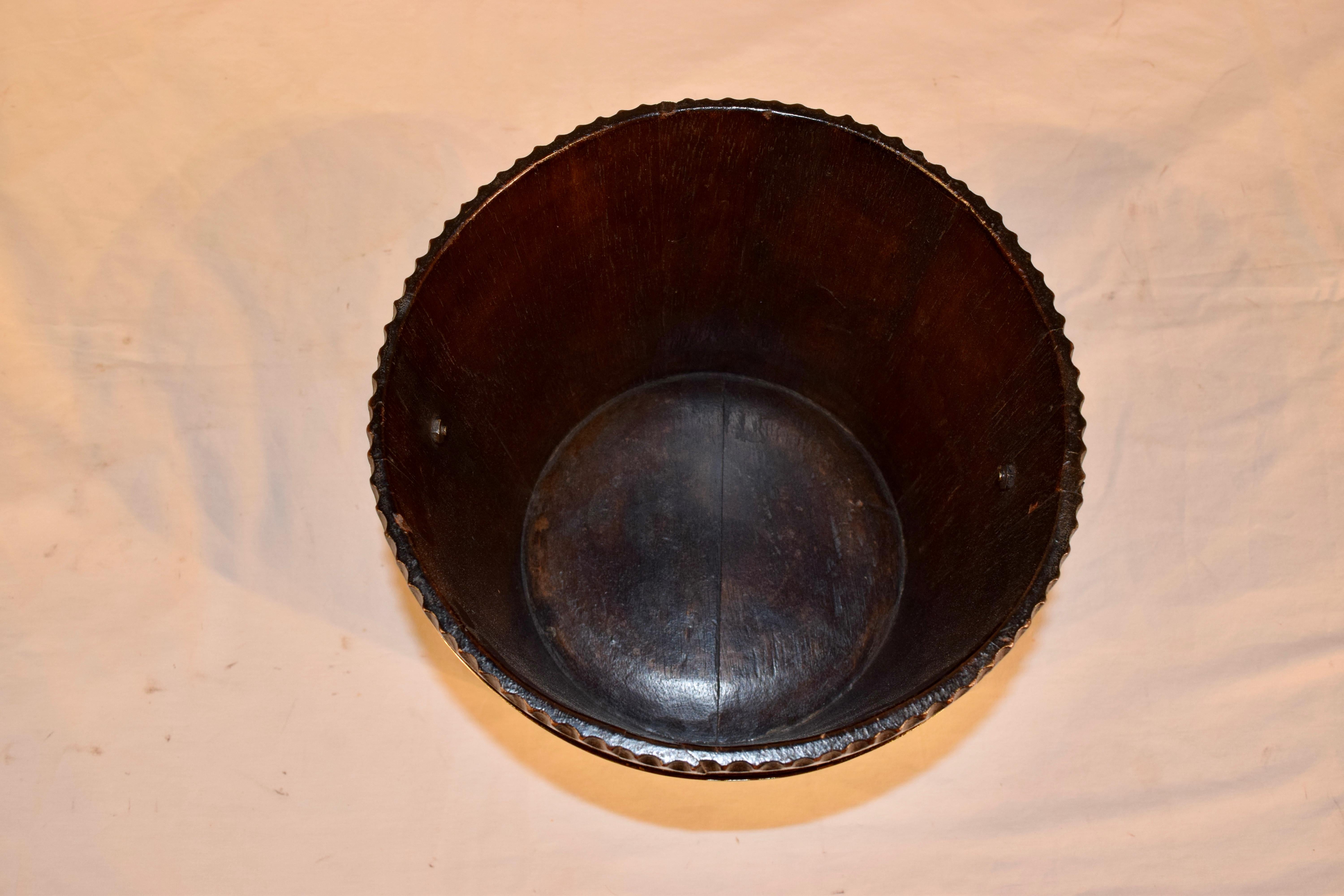 19th Century English Strapped Bucket 1