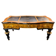 19th Century English Style Writing Table Birdseye Maple