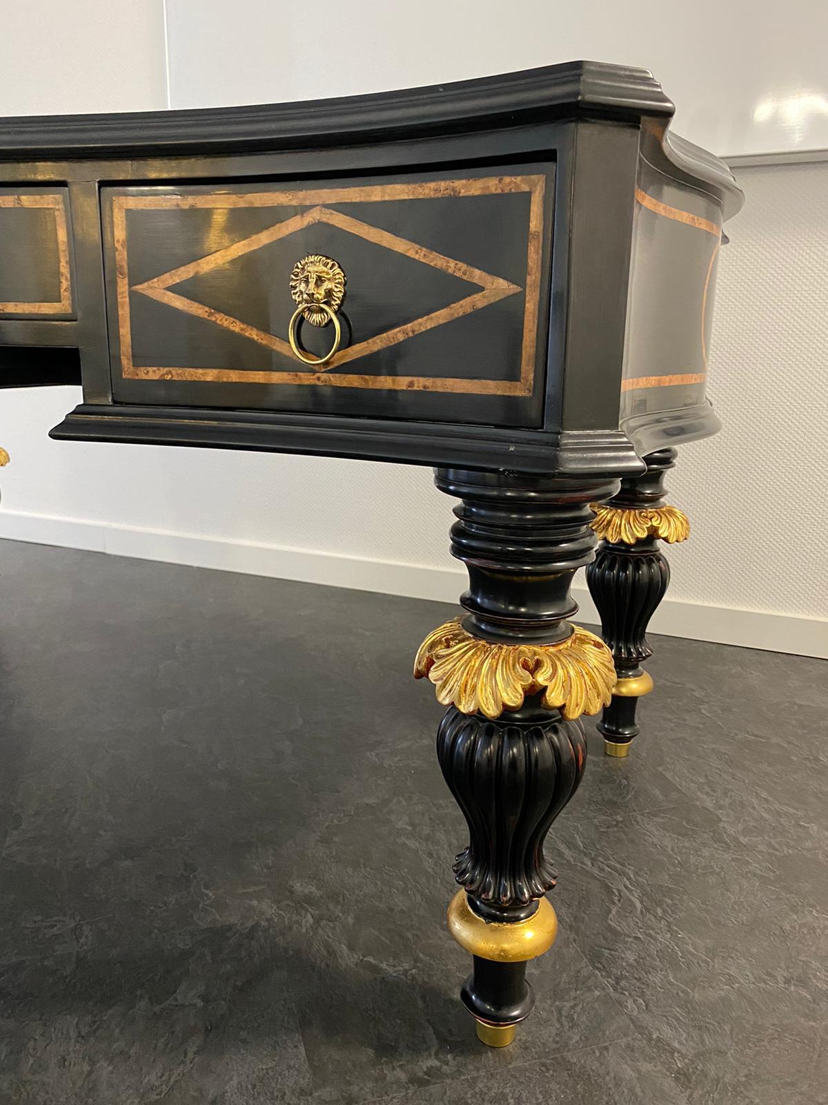 19th Century English Style Writing Table Black Ebonized In Good Condition In Berlin, DE