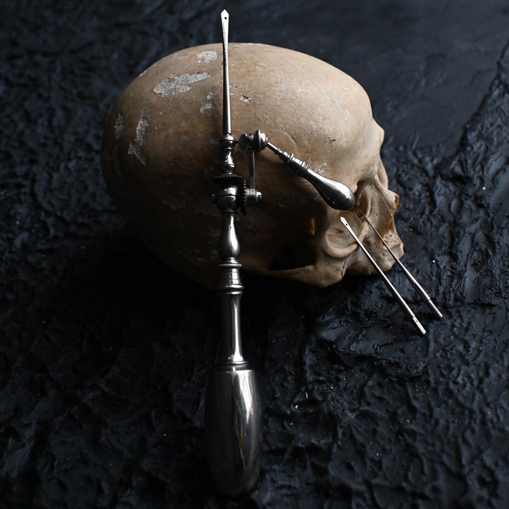 Hand-Crafted 19th Century English Surgeon's Brain Trepanning Tool Kit
