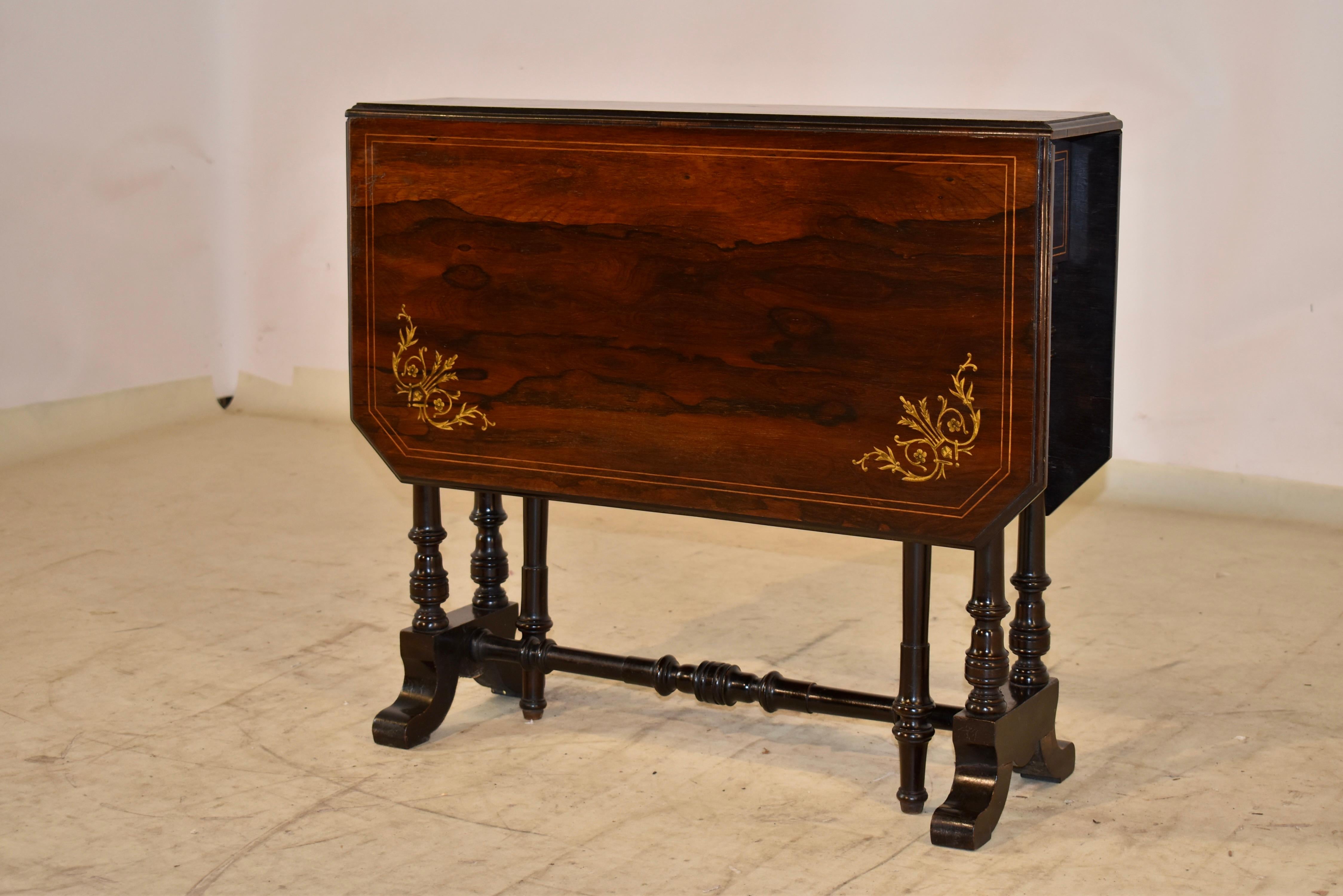 Englischer Sutherland-Tisch aus dem 19. Jahrhundert (Intarsie) im Angebot