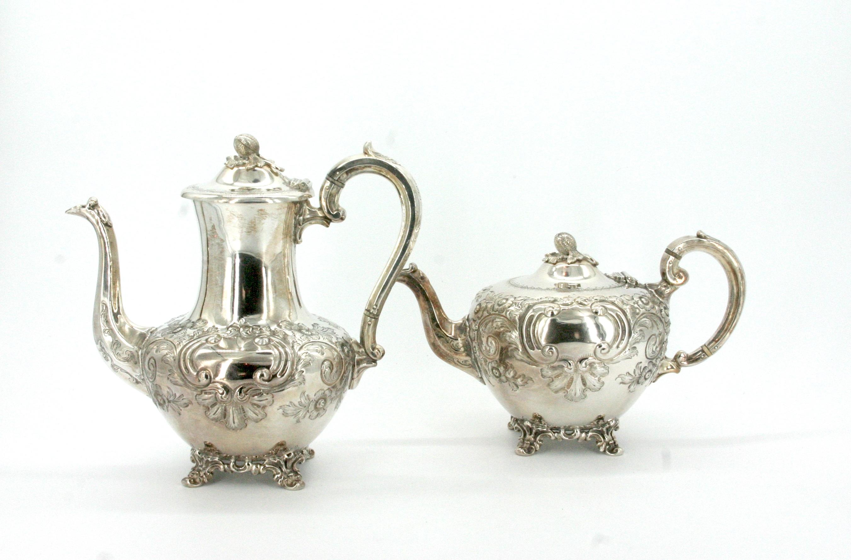 Tee-/Kaffeeservice aus englischem Geschirr des 19. Jahrhunderts im Angebot 2