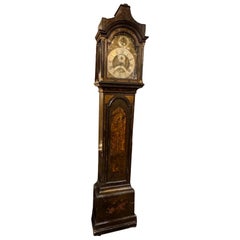 19th Century English Tall Case Clock with Chinoiserie Design