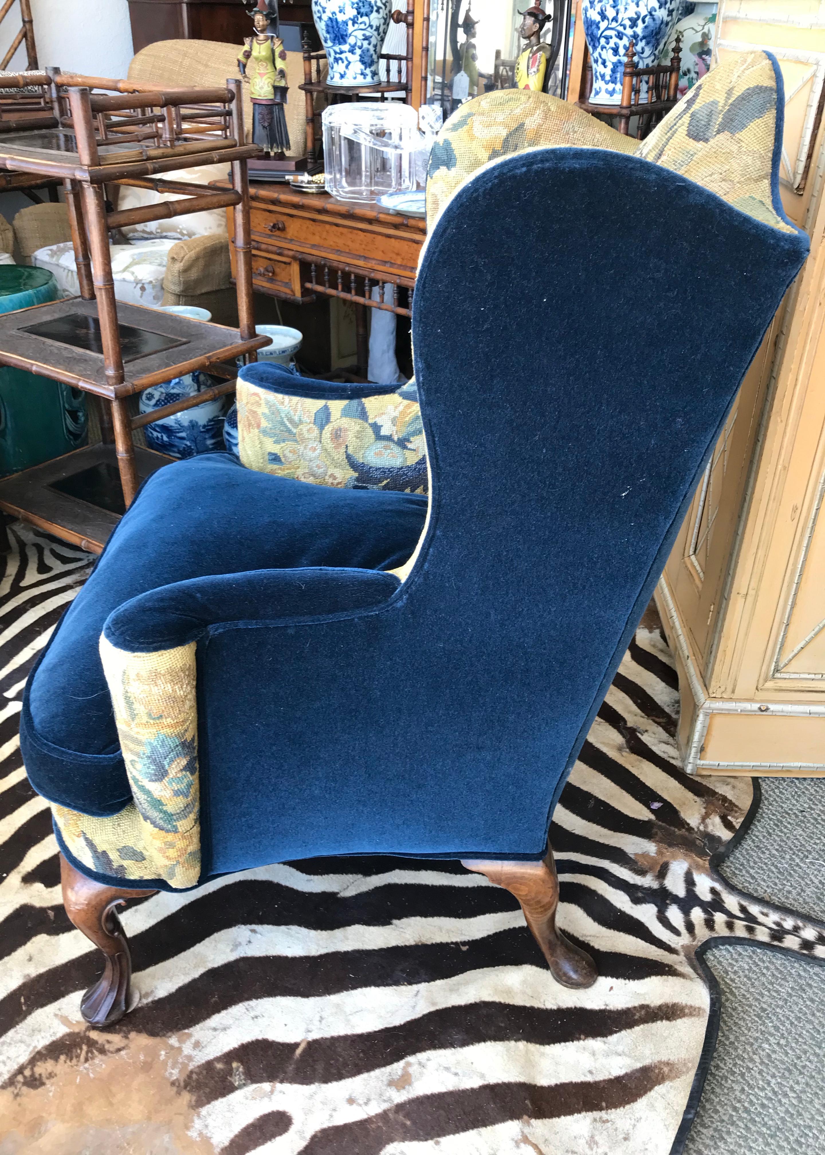 19th Century English Tapestry Wing Chair 6