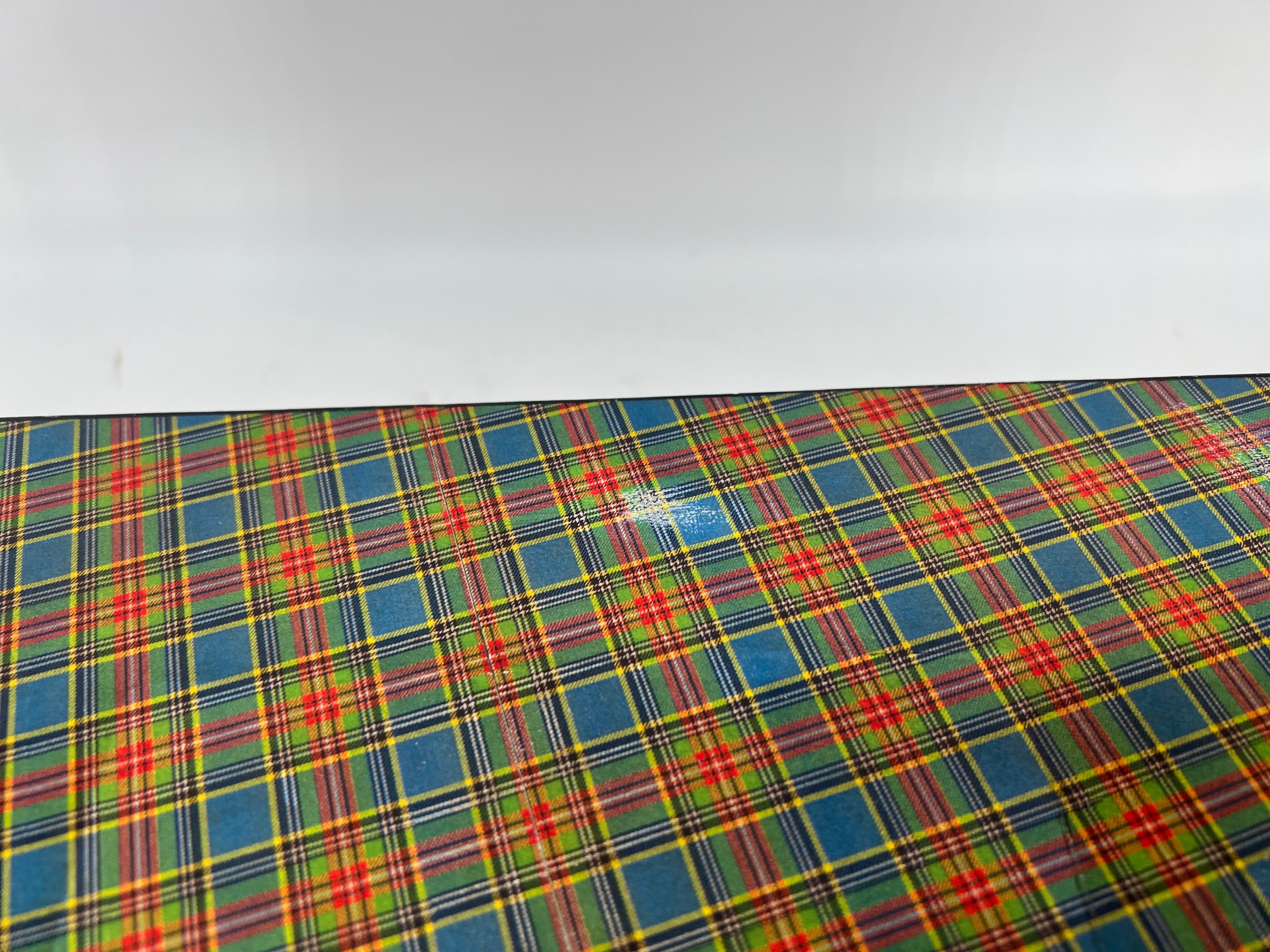 19th Century, English Tartan Wrapped Lap Desk w/ Embossed Leather  For Sale 2