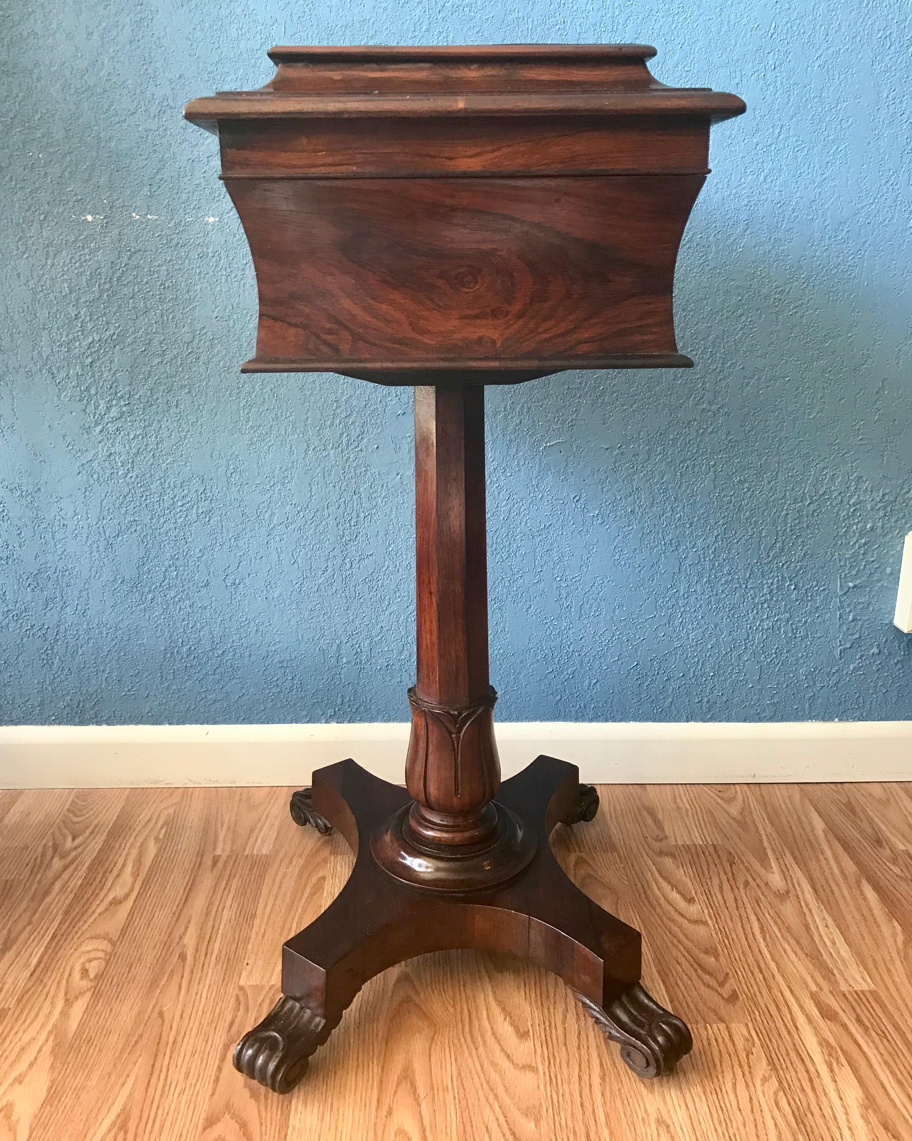 19th Century English Teapoy In Good Condition For Sale In West Palm Beach, FL