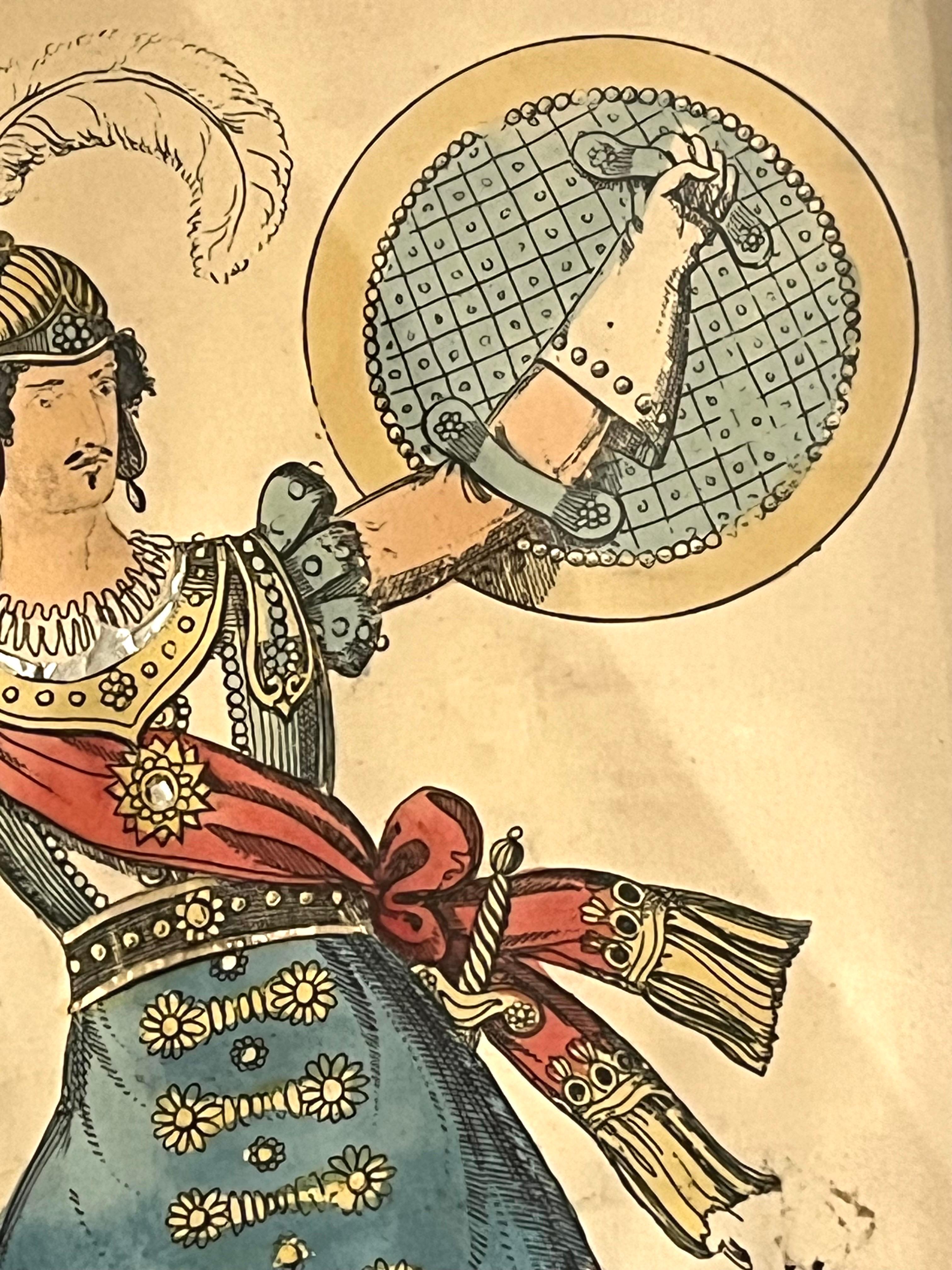 cadre avec personnage en etain