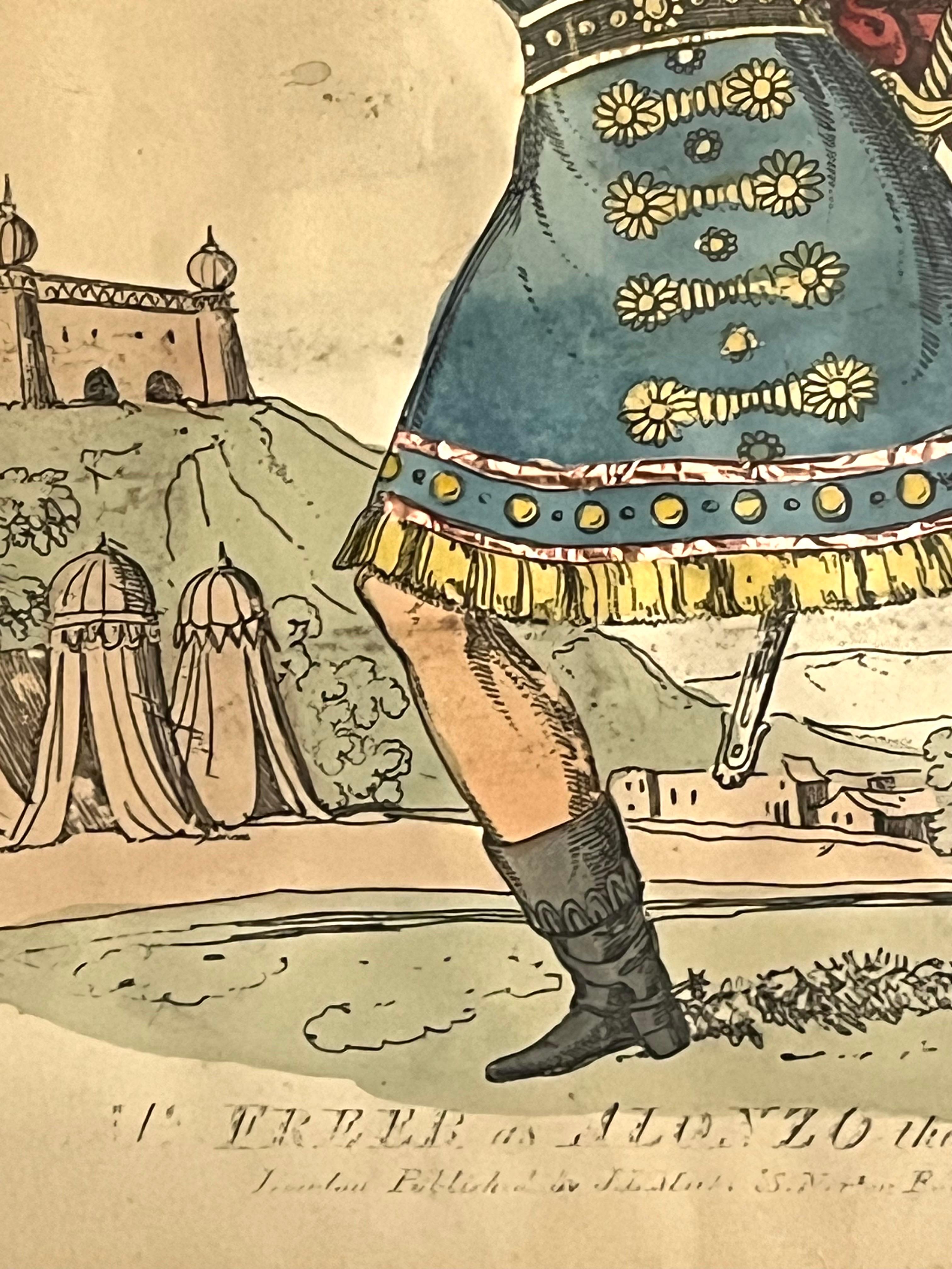 Anglais Portrait d'acteur anglais du 19ème siècle imprimé en étain vendu au détail à Saxon et Clemens en vente