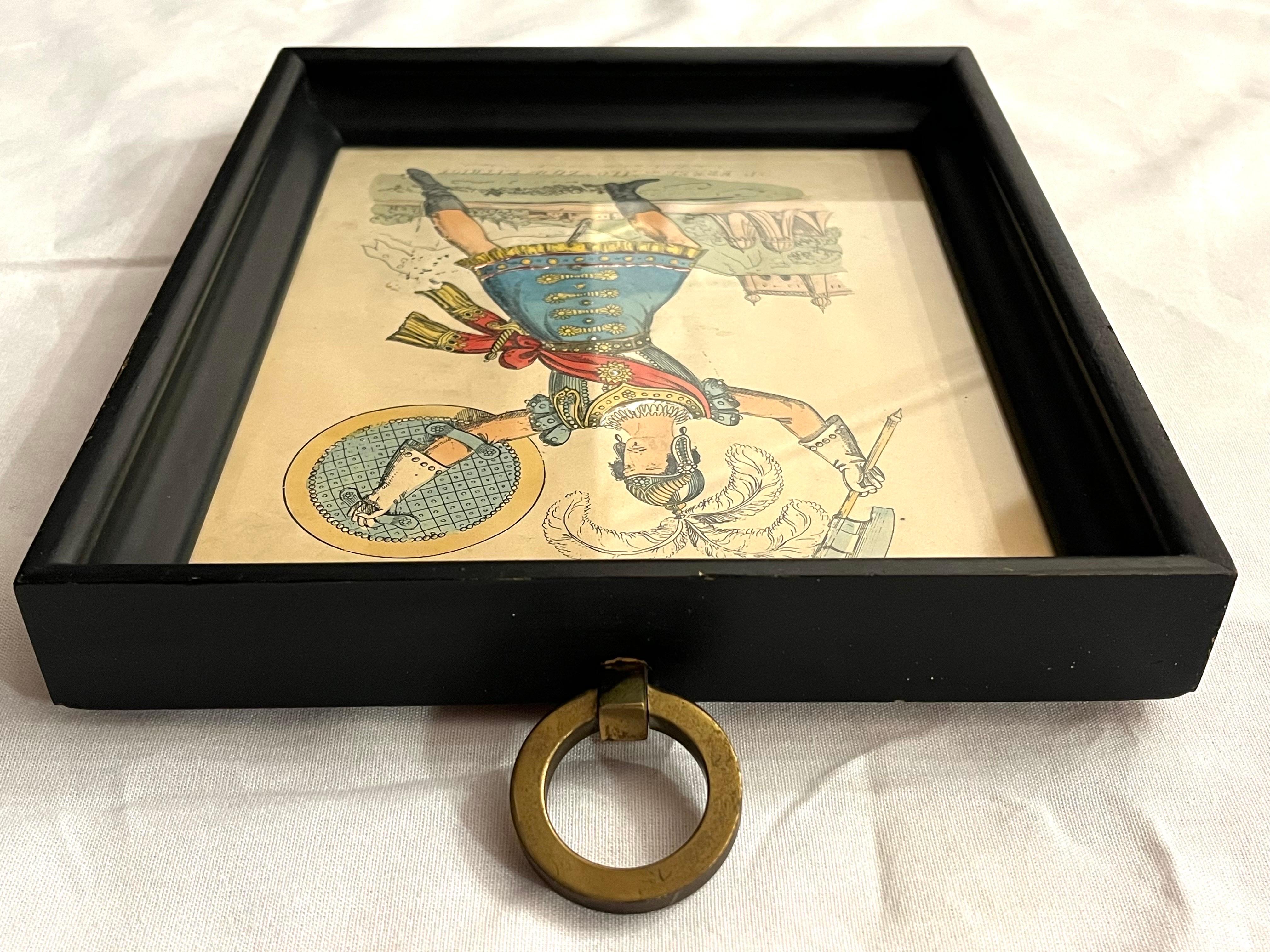 Verre Portrait d'acteur anglais du 19ème siècle imprimé en étain vendu au détail à Saxon et Clemens en vente