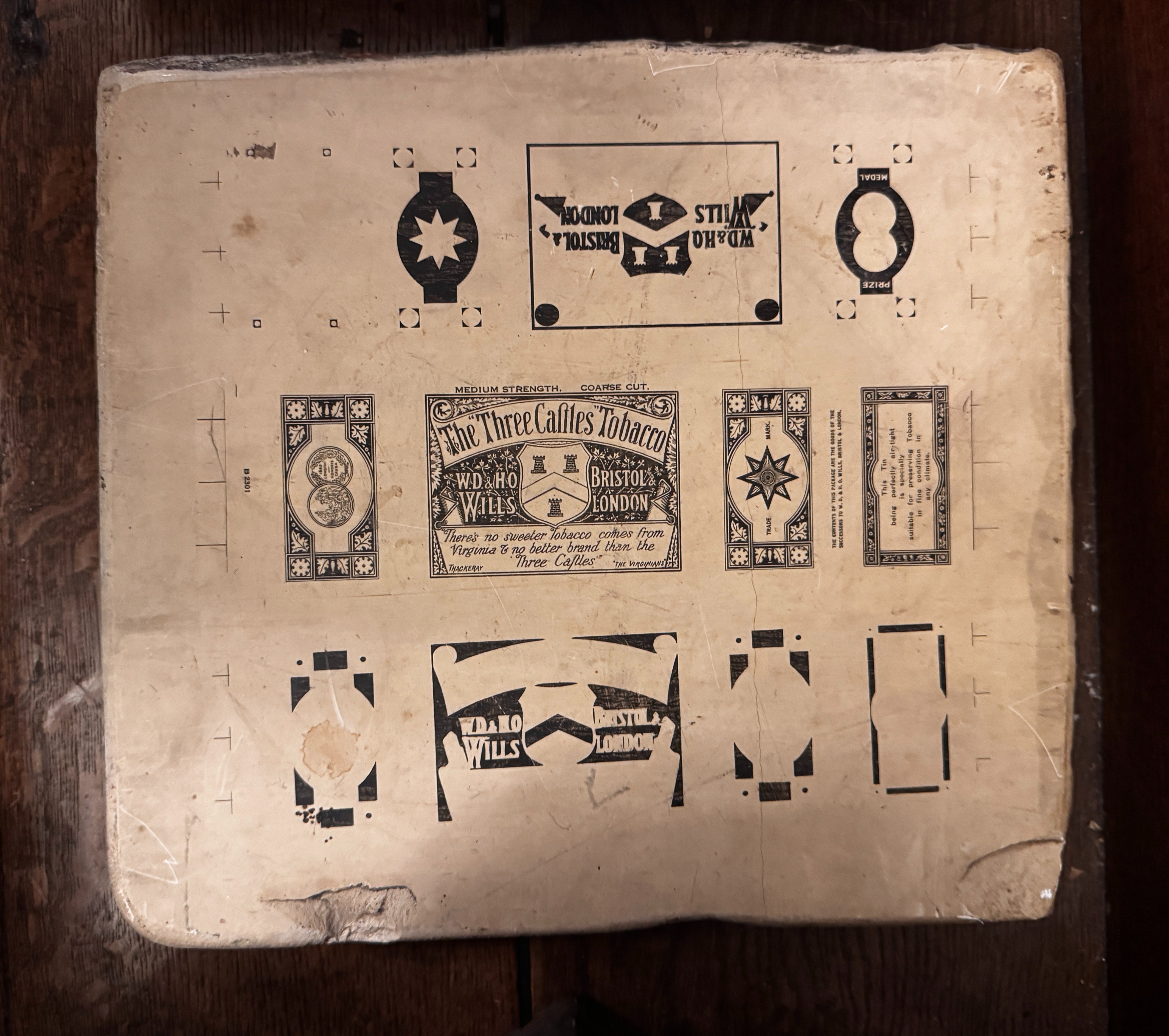 19th Century English Tobacco Lithograph Stone from W.D. 
H.O. Wills Tobacco in vendita