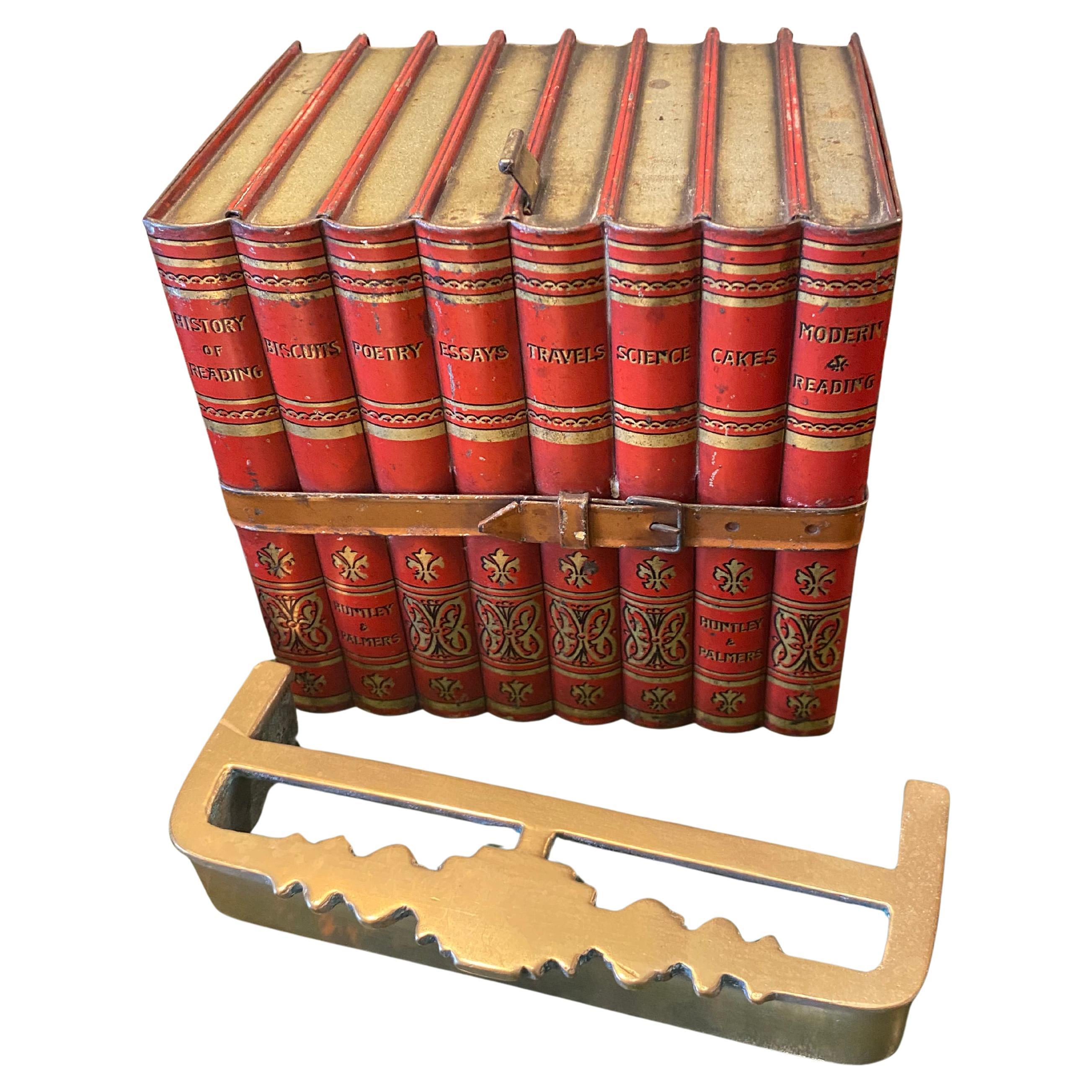 19th Century English tole box in the form of leather bound books