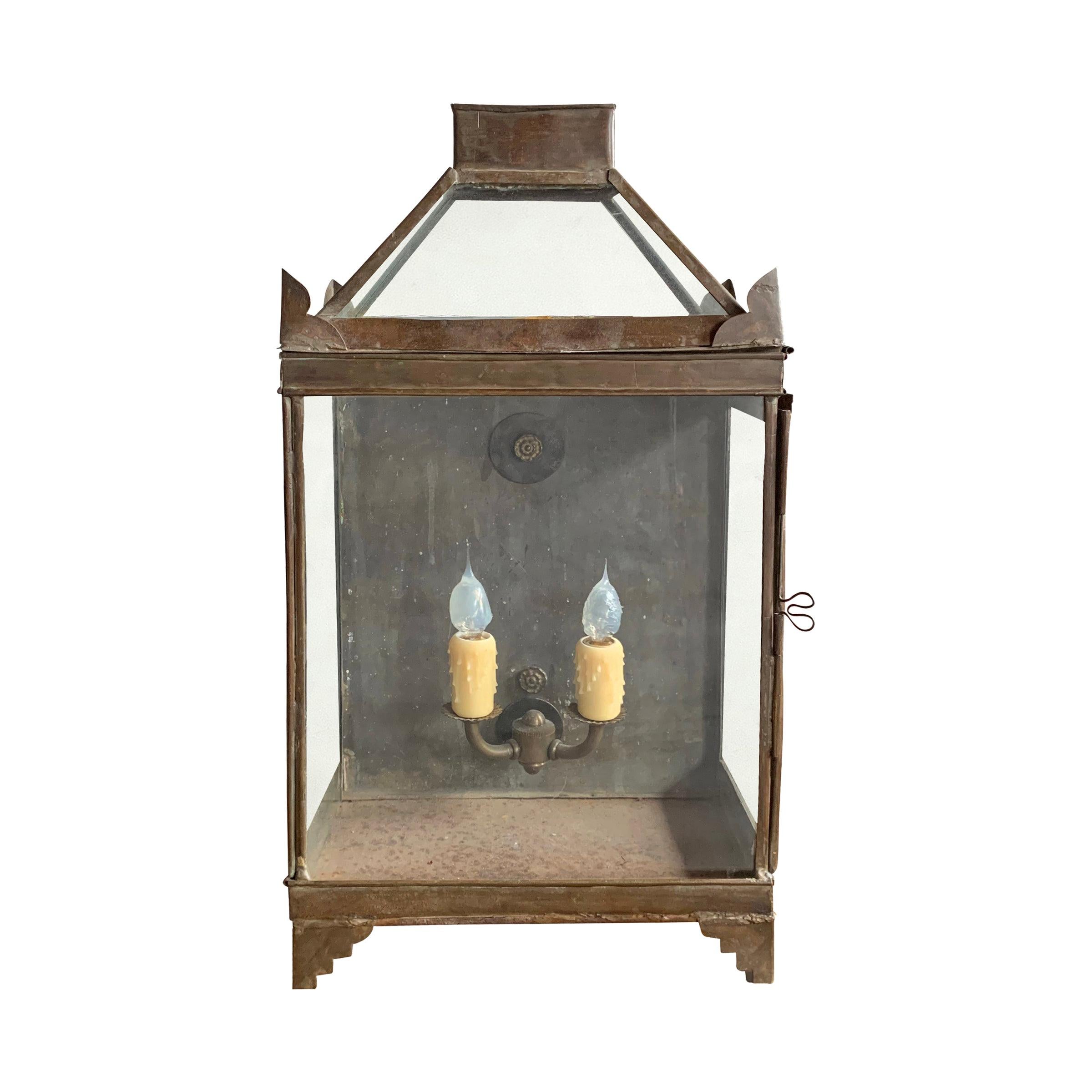 19th Century English Tole Lantern Sconce